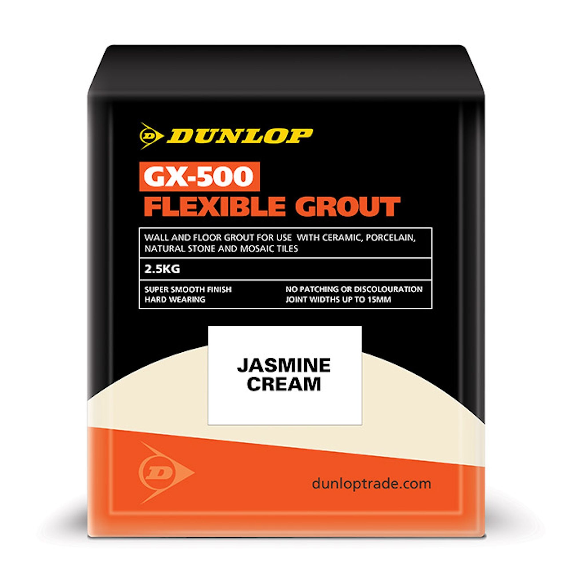 Dunlop GX-500 Flexible Wall and Floor Grout Jasmine Cream 2.5kg - 25945