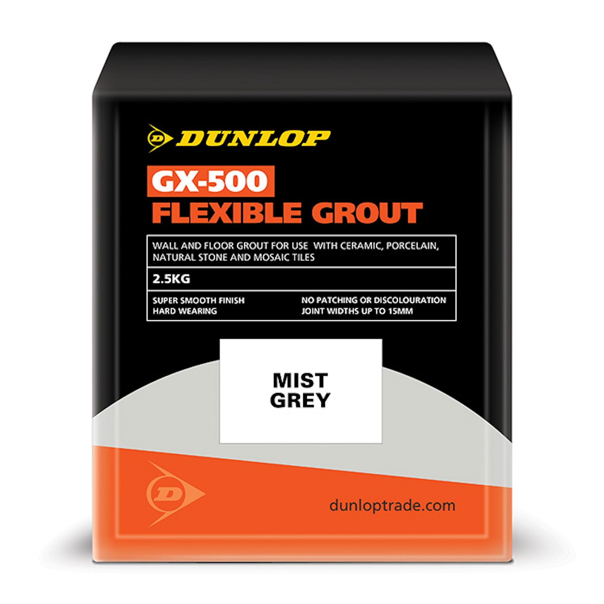 Dunlop GX-500 Flexible Wall and Floor Grout Mist Grey 2.5kg - 25948