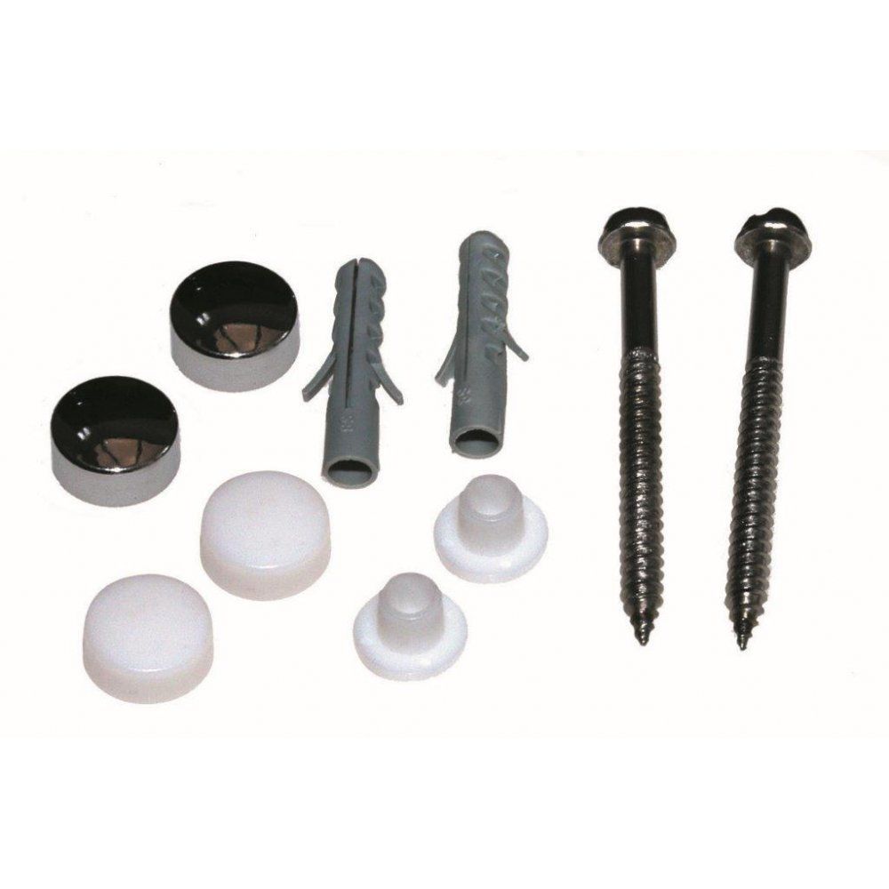 Toilet Pan Screws (2 Pack) White/Chrome
