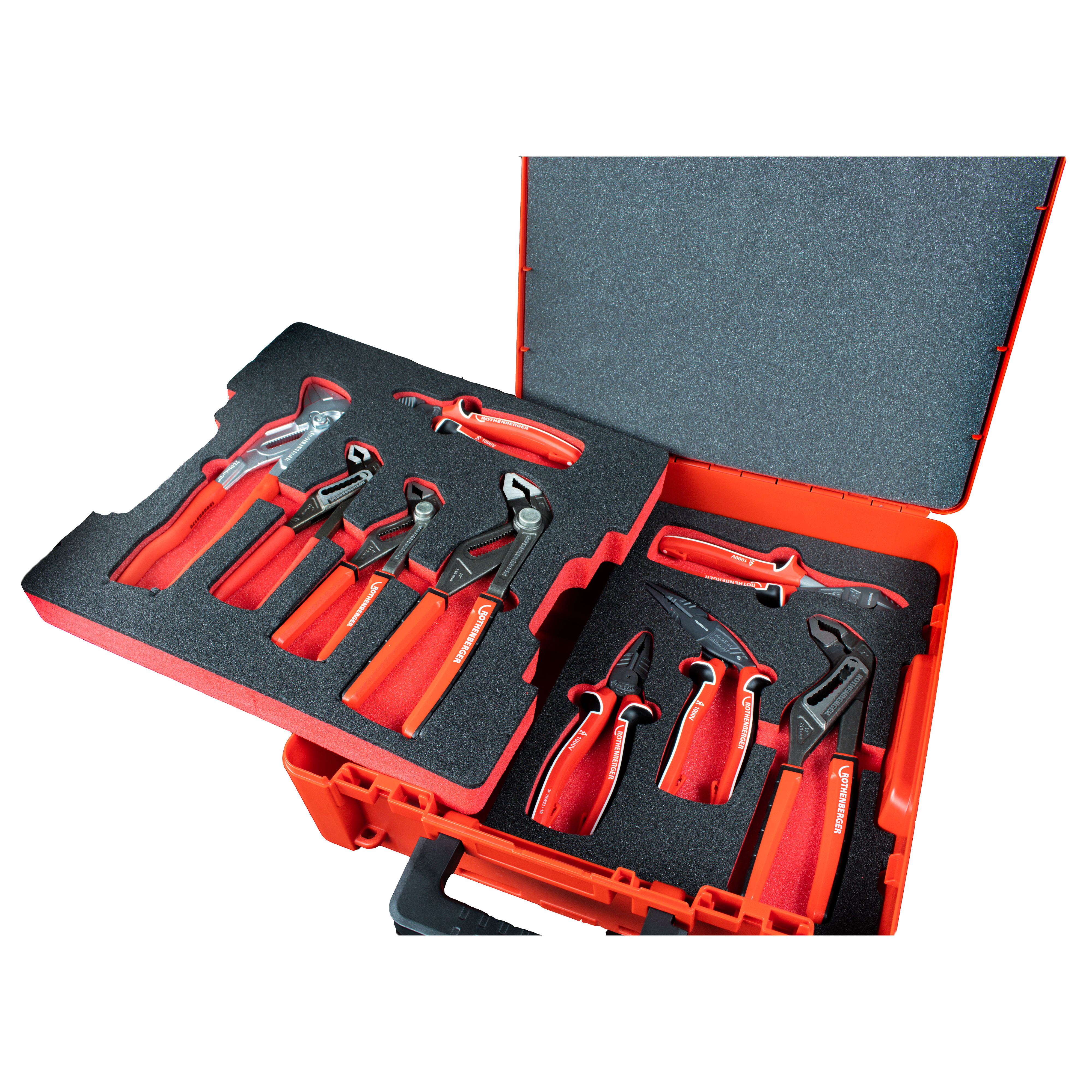 Rothenberger ROCASE Plier Set - Plumbing Pliers, Electrical Pliers and Cutters (9 Piece) 1000002751