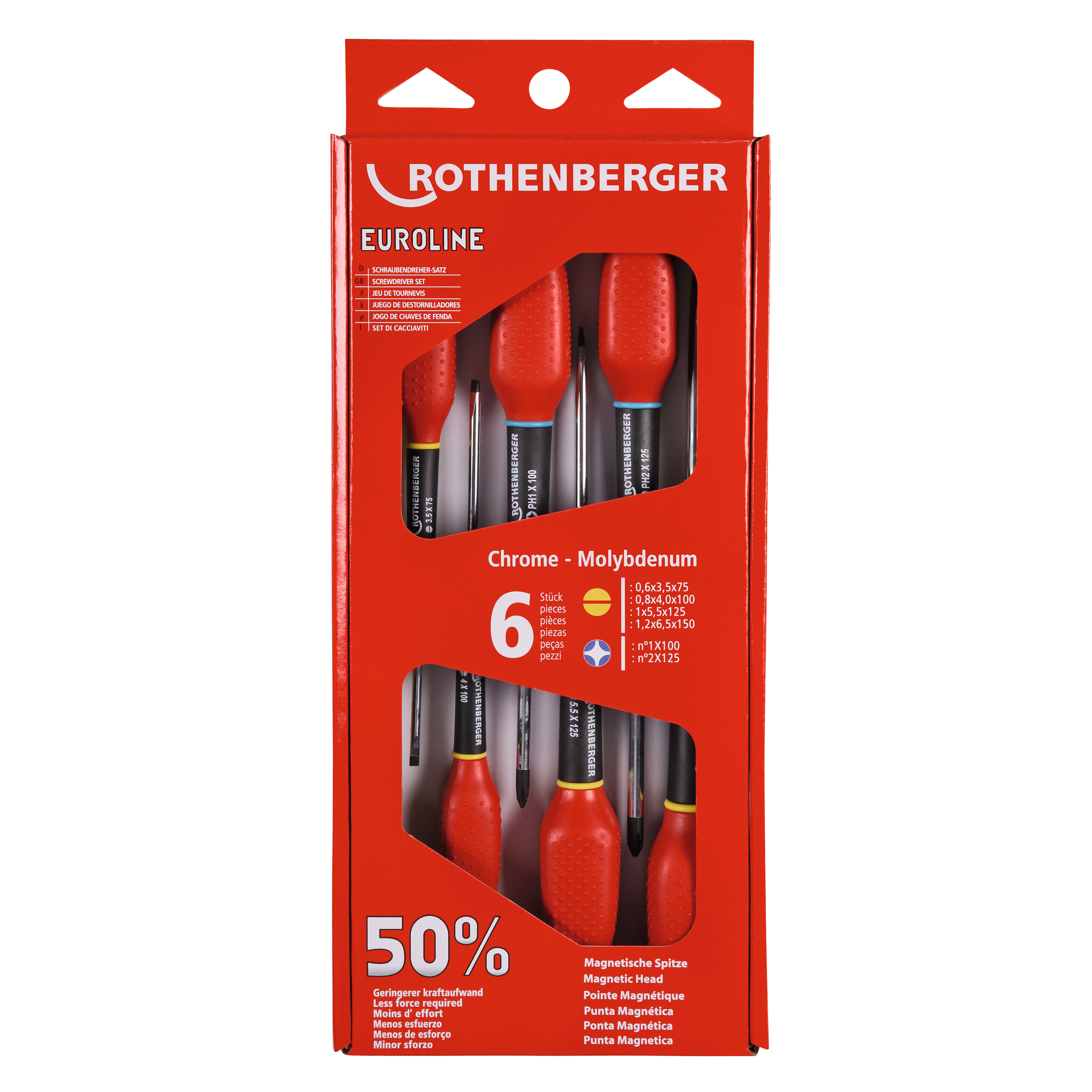 Rothenberger Euroline Phillips/Slotted Screwdriver Set (6 Piece) 73570