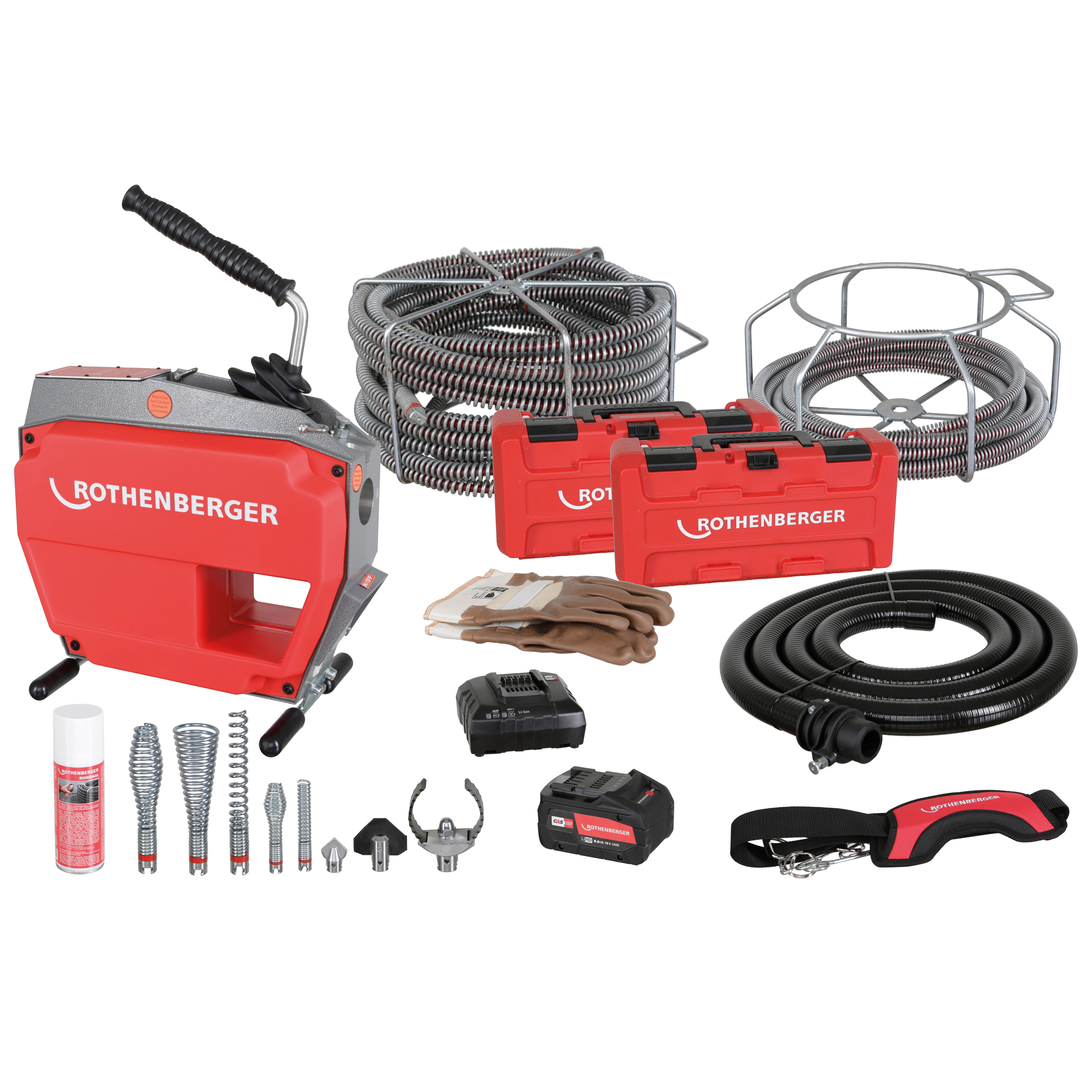 Rothenberger R600 VarioClean Cordless Pipe and Drain Unblocker (Includes Spiral/Tool Set) 18V - 1000003408