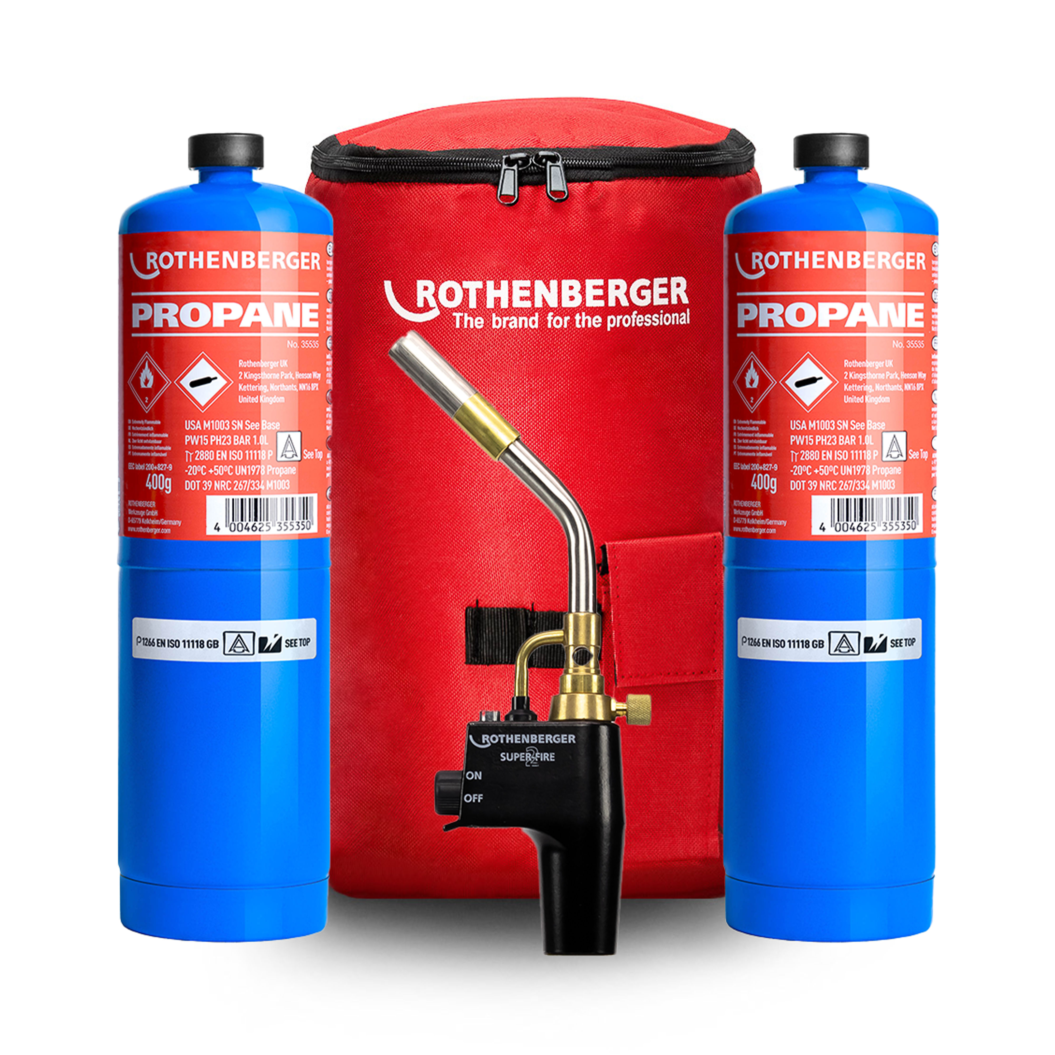 Rothenberger Hot Bag Set 4 (Hot Bag, Superfire 2 Torch and 2x Propane Gas)