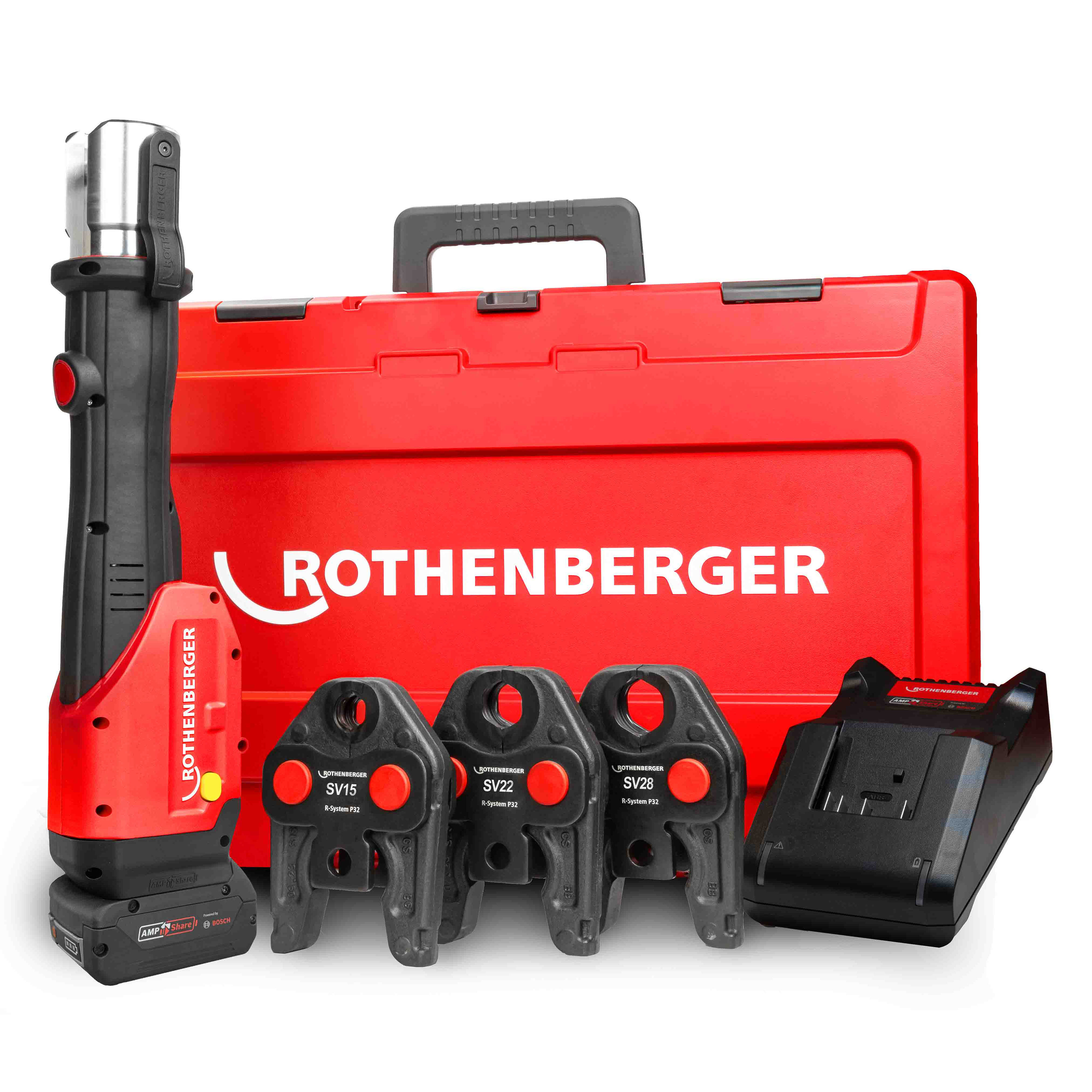 Rothenberger ROMAX 4000 AMPShare Pipe Presser Set - 1000004721