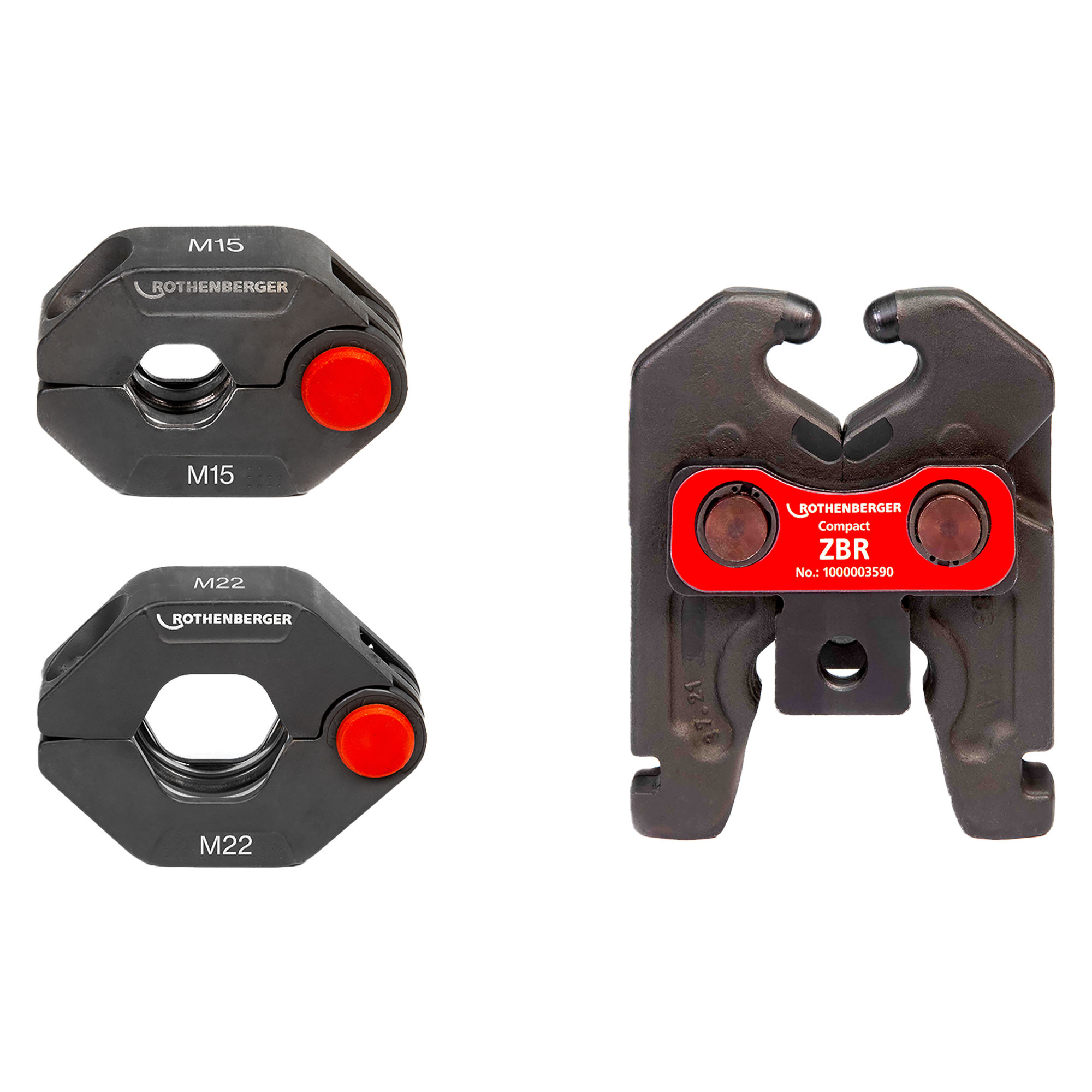 Rothenberger ROMAX Compact M Profile Pipe Press Ring Set (15mm, 22mm and Compact Actuator) 1000004857