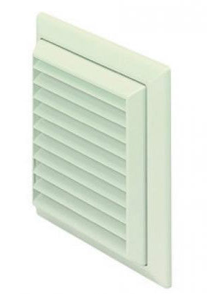 Polypipe Domus Outlet Louvered Grille Flyscreen White 100mm - 44954B