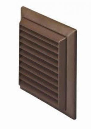 Polypipe Domus Outlet Louvered Grille Flyscreen Brown 100mm - 44954B