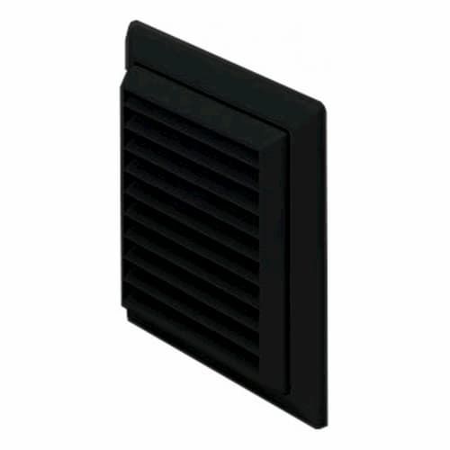 Polypipe Domus Loured Grille Round Spigot Black - 44904BK