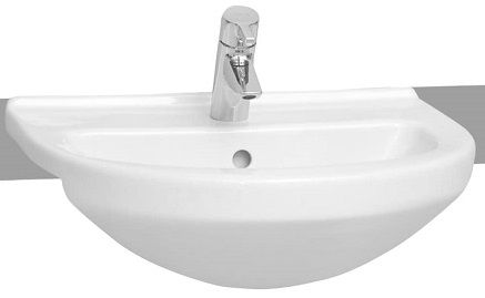 Vitra S50 Round Semi Recessed Countertop Basin 1 Tap Hole 55cm - 5307