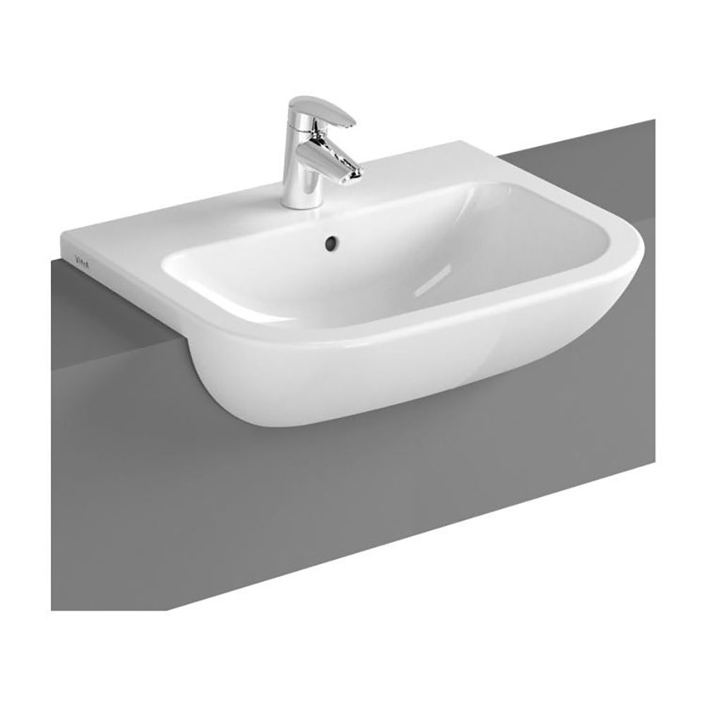 Vitra S20 Semi Recessed Basin 1 Tap Hole 55cm