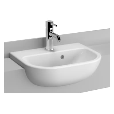 Vitra S20 Short Projection Semi Recessed Basin 1 Tap Hole 45cm - 5521