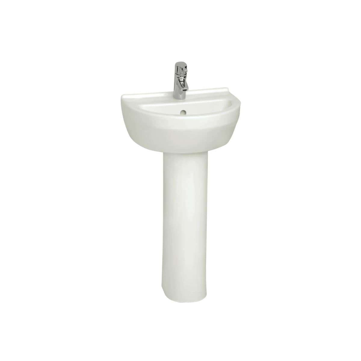 Vitra S50 Round  45cm Basin One Taphole with Full Pedestal - 5300+6936
