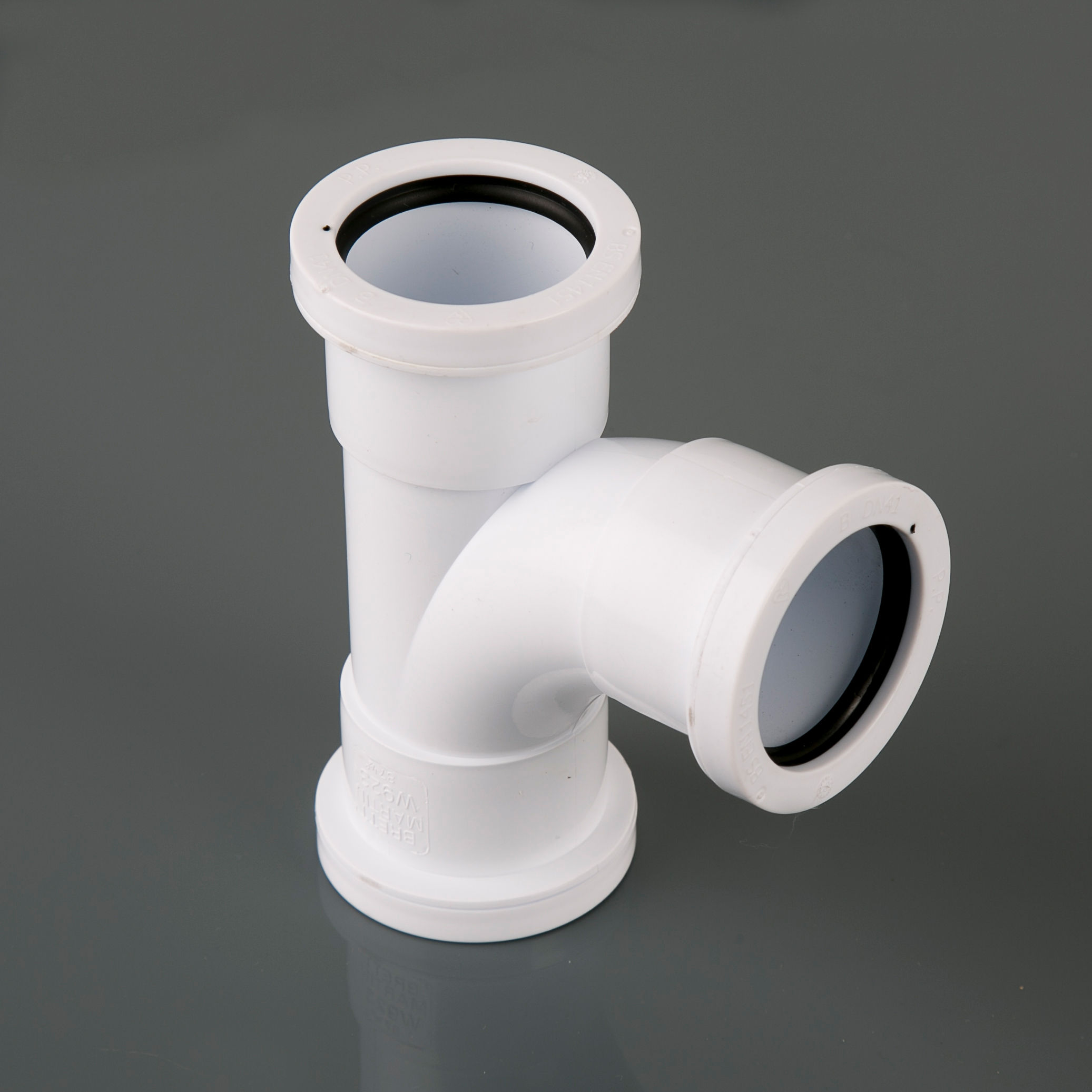 Brett Martin Push-Fit Waste 92.5° Swept Tee White 40mm - W923W