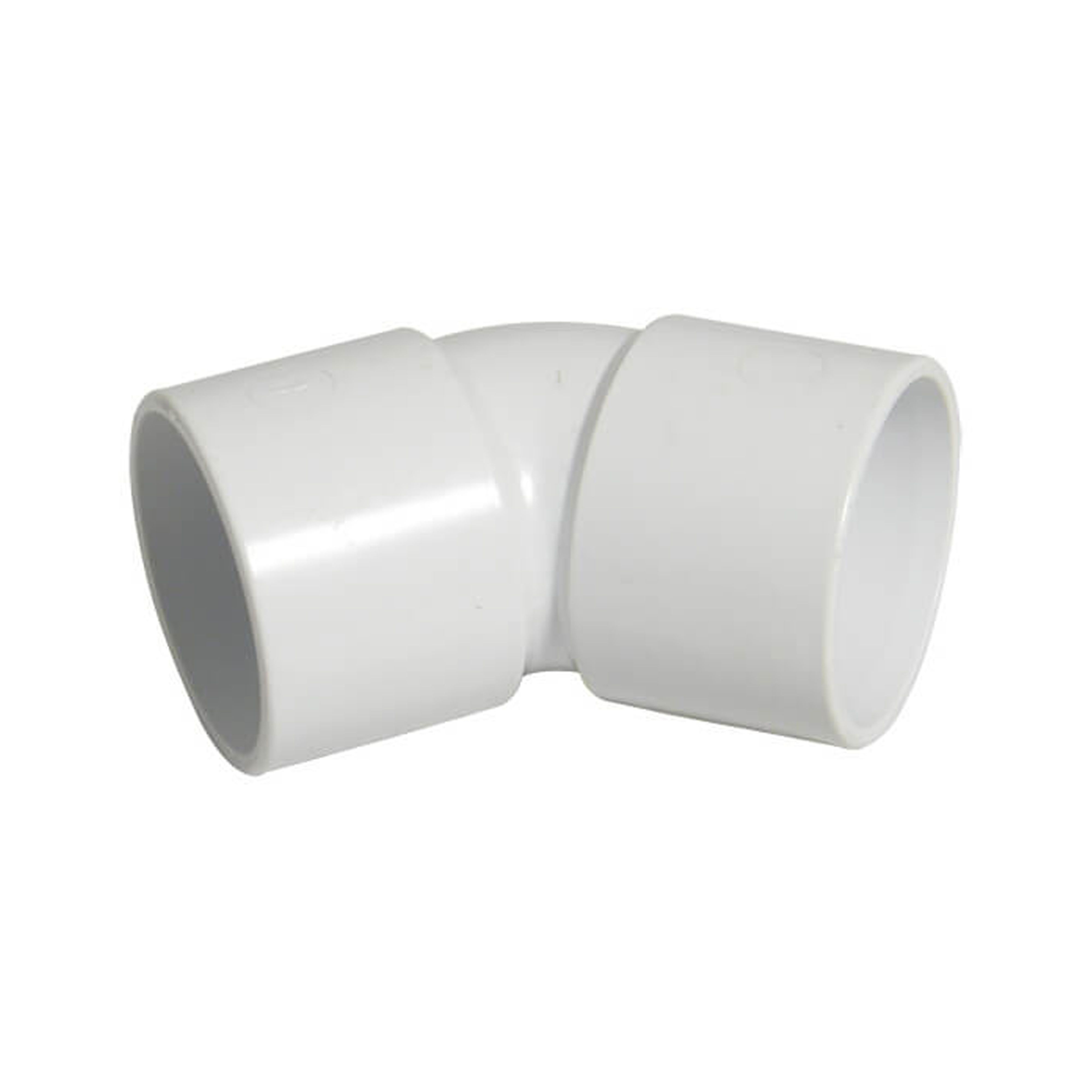 Floplast Solvent Weld Waste 45° Obtuse Bend White 40mm - WS19W