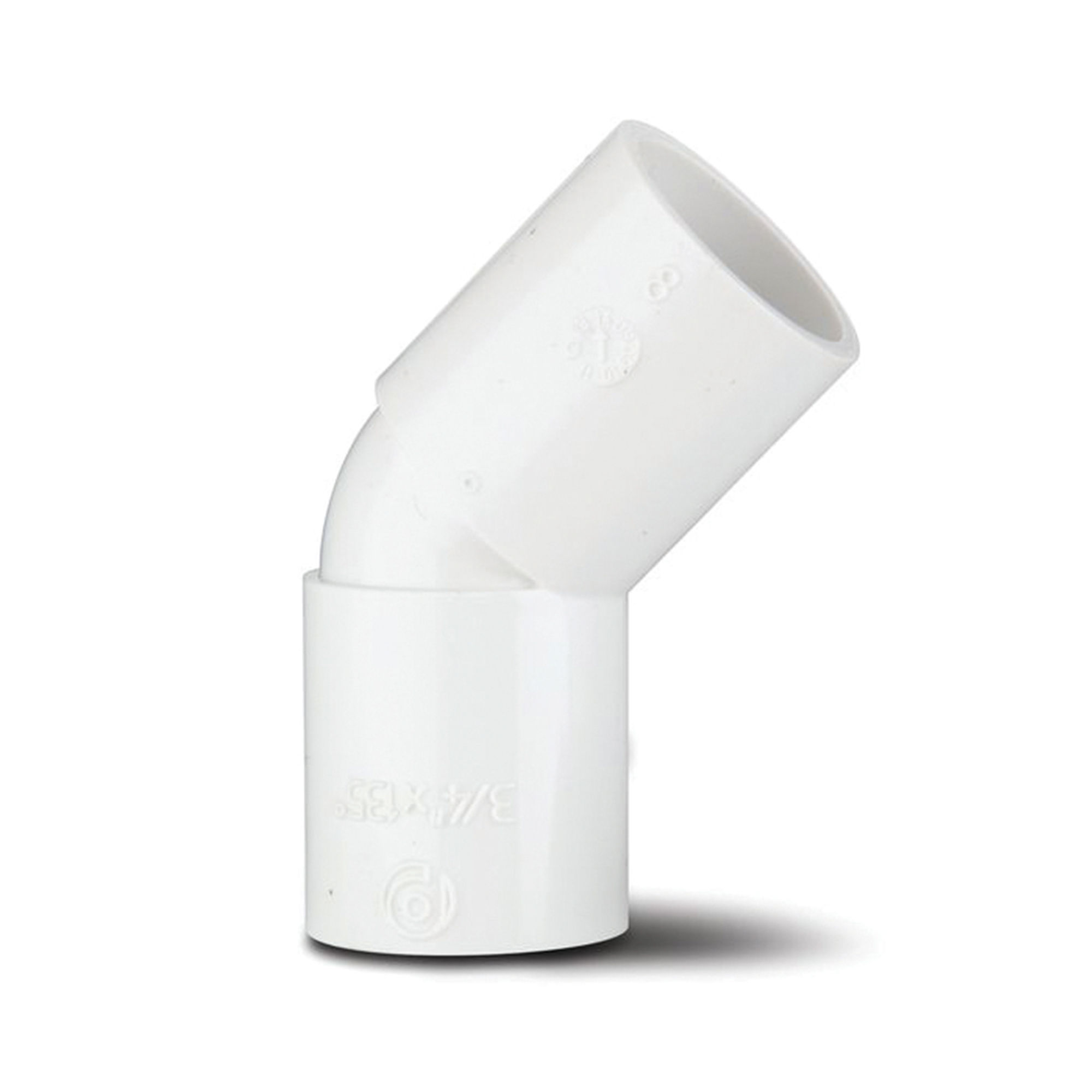 Polypipe Solvent Weld Overflow 45° Bend White 21.5mm - NS55W