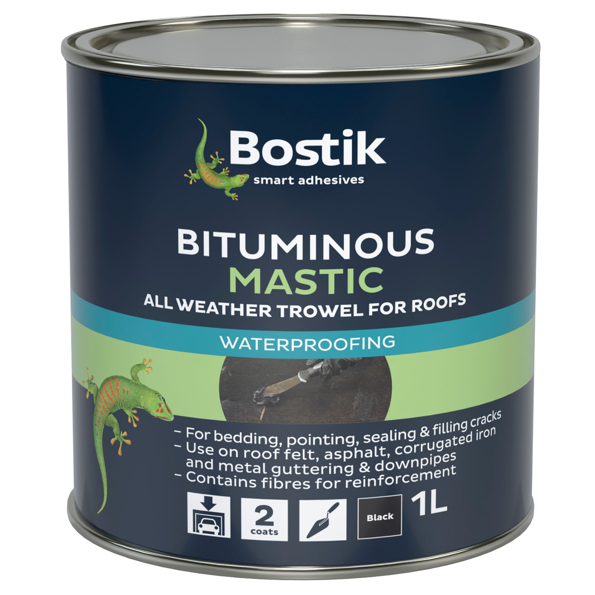 Bostik All Weather Bituminous Trowel Mastic for Roofs Black