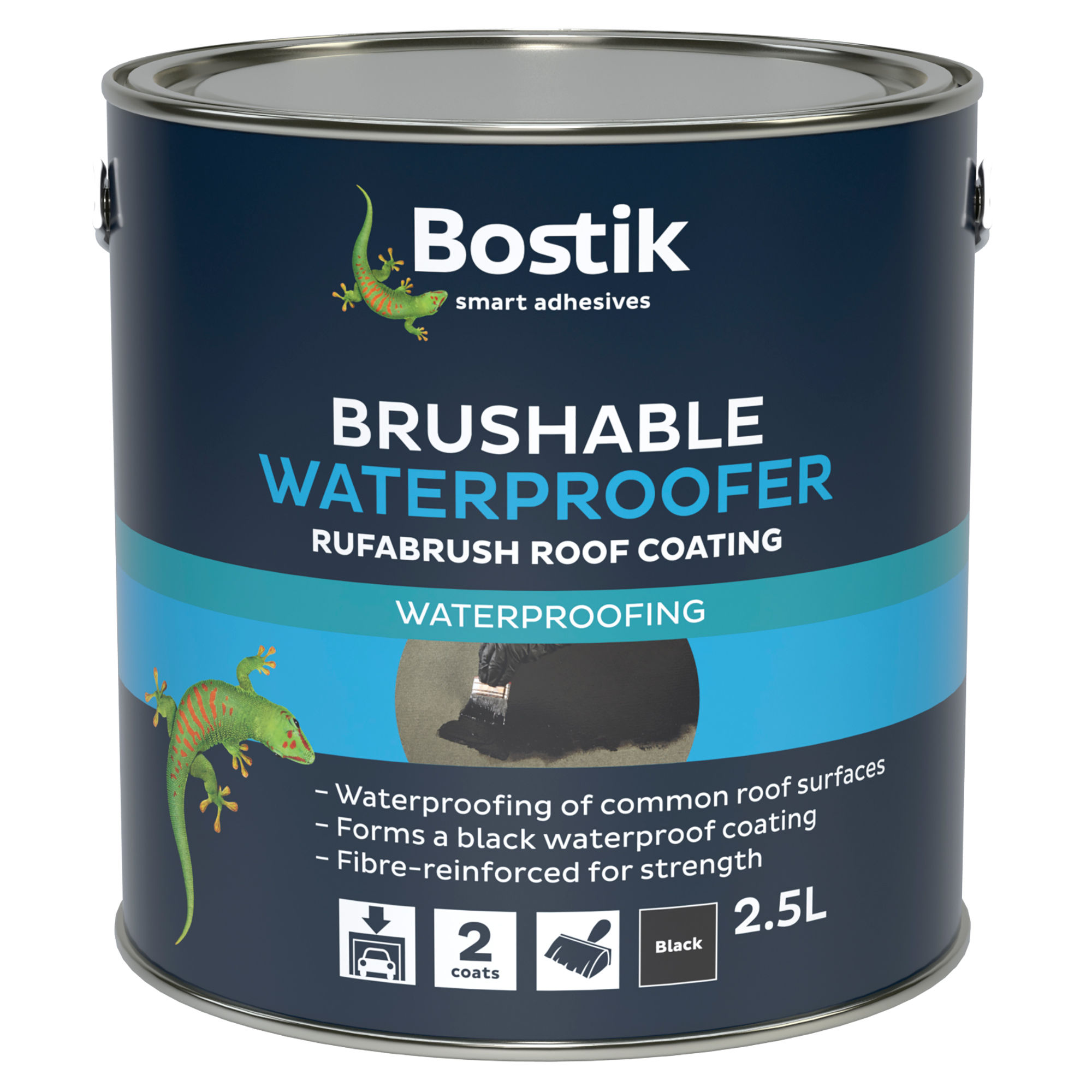 Bostik Rufabrush Brushable Waterproofer for Roofs Black