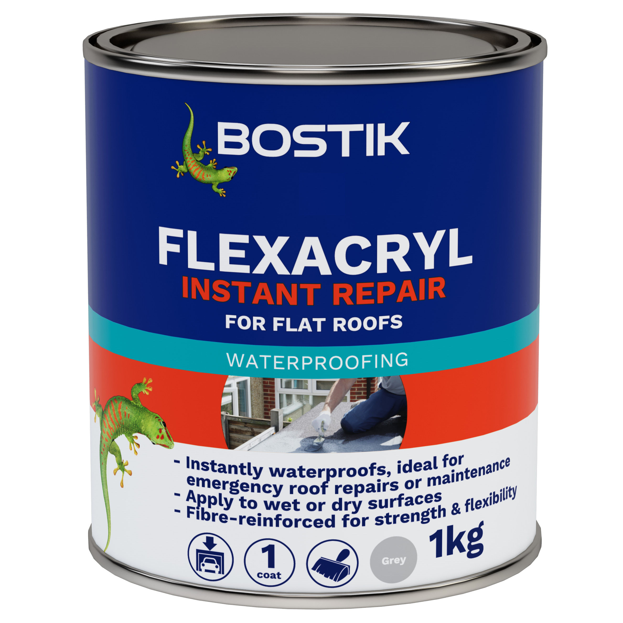 Bostik Flexacryl Instant Repair for Flat Roofs Grey