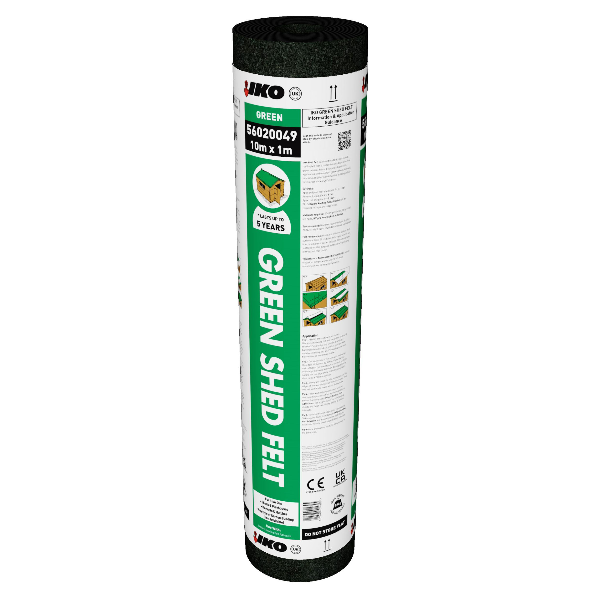 IKO Shed Roof Felt Green 1m x 10m - 56020049