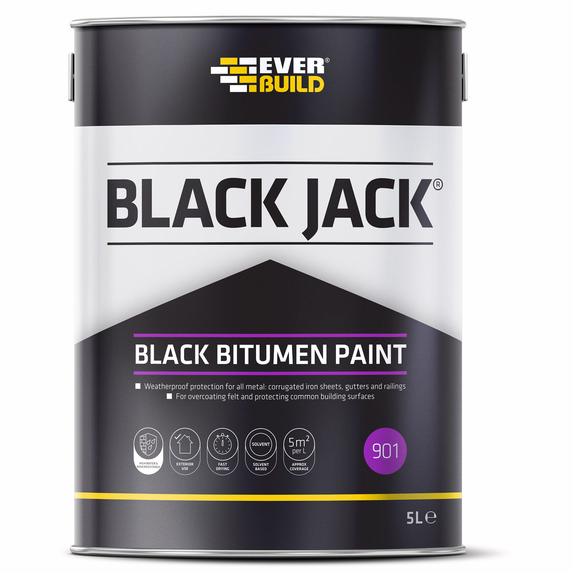 Everbuild 901 Black Bitumen Paint 2.5L
