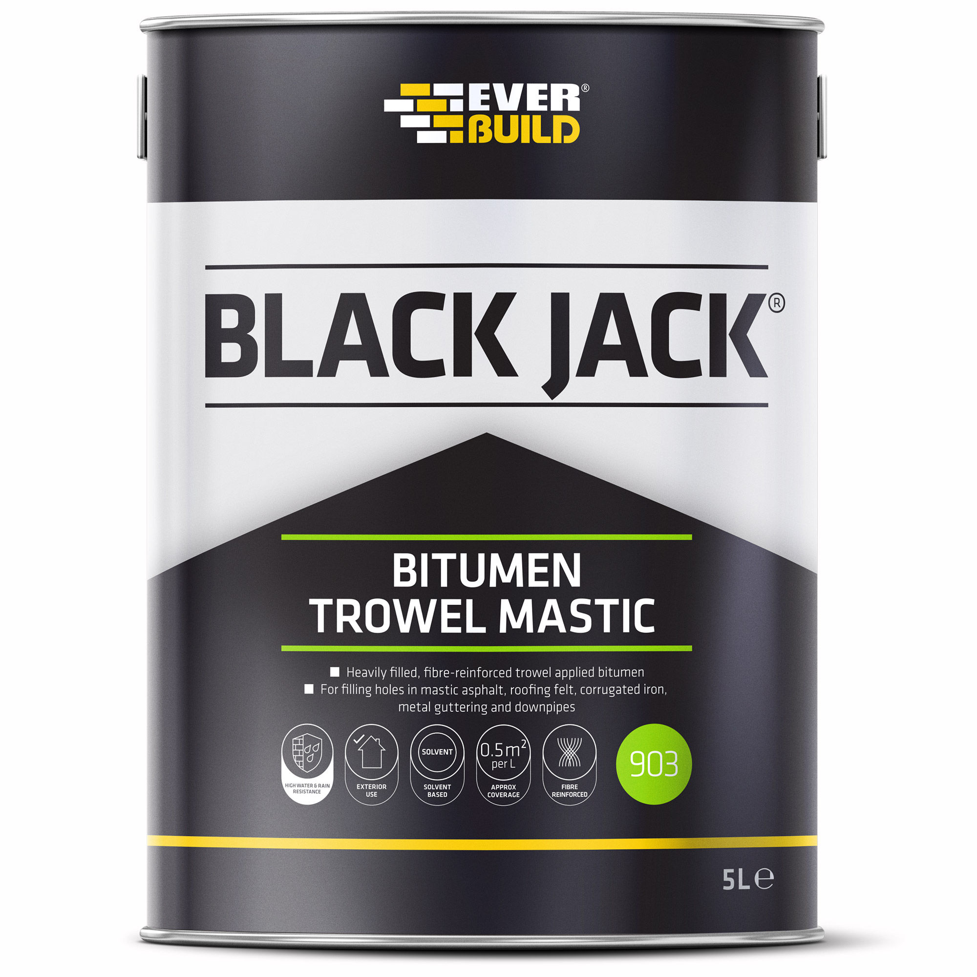 Everbuild 903 Bitumen Trowel Mastic Black 2.5L