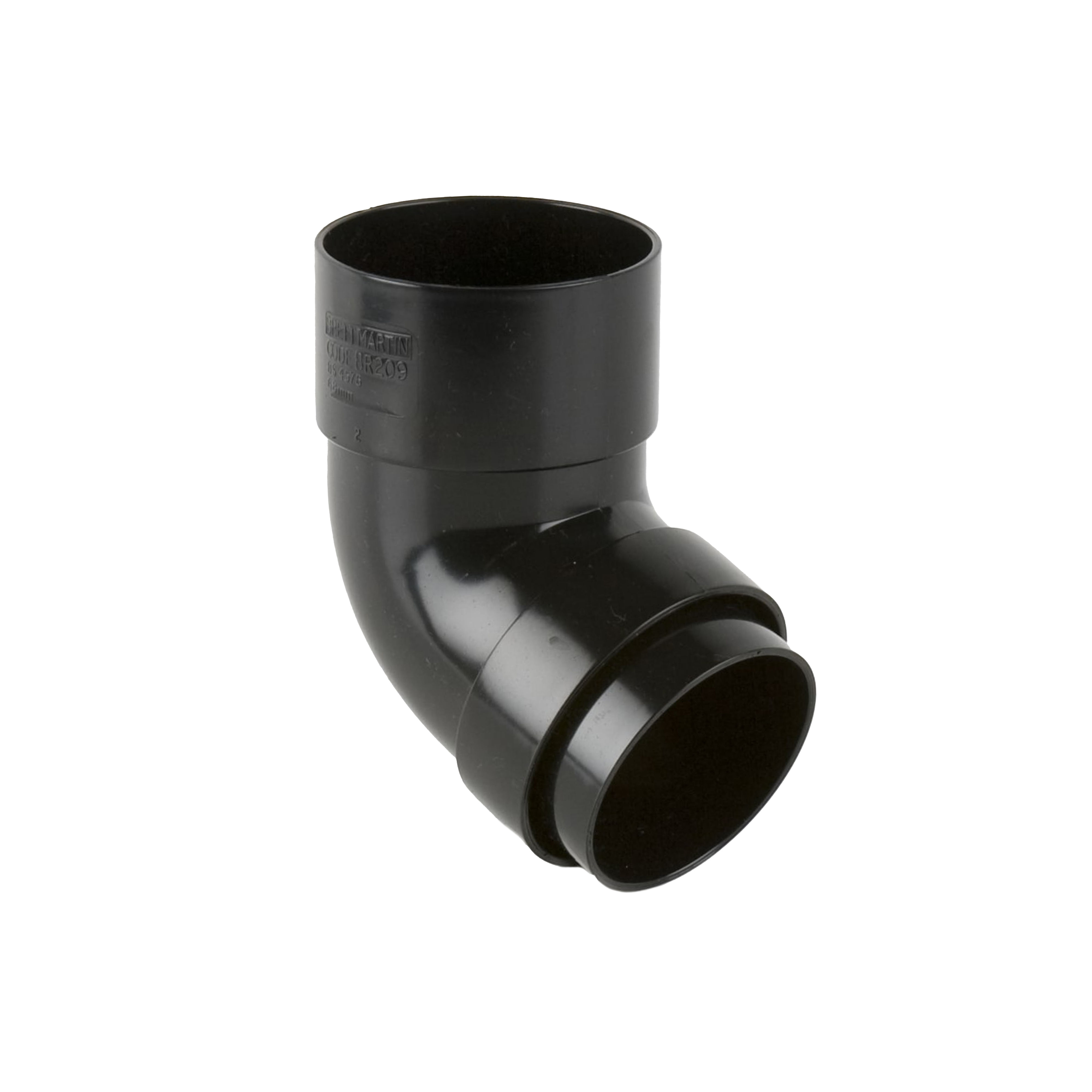 Brett Martin Round Offset Downpipe Bend 112.5° Black 68mm - BR209B