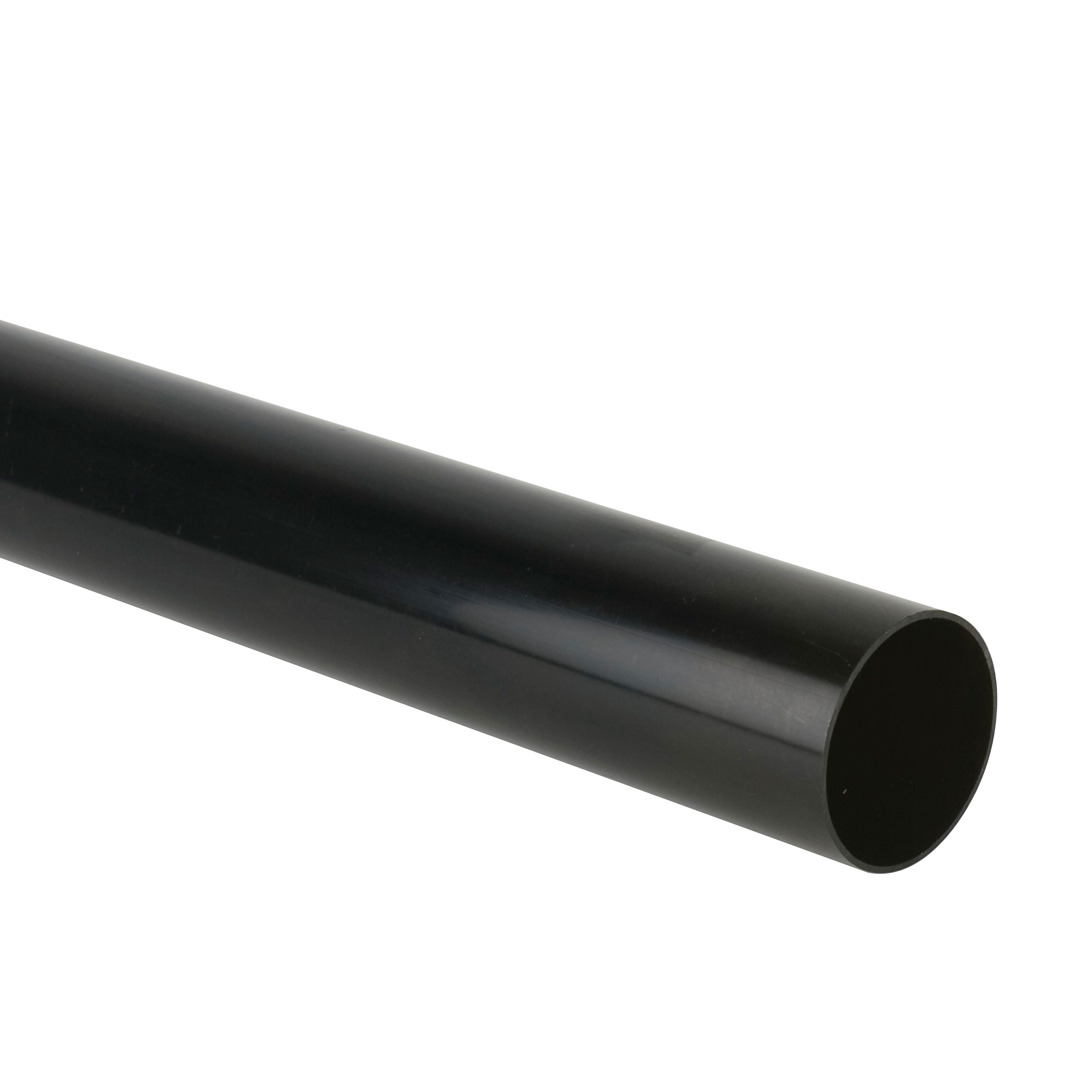Brett Martin Plain End Round Downpipe Black 68mm x 2.5m - BR201B