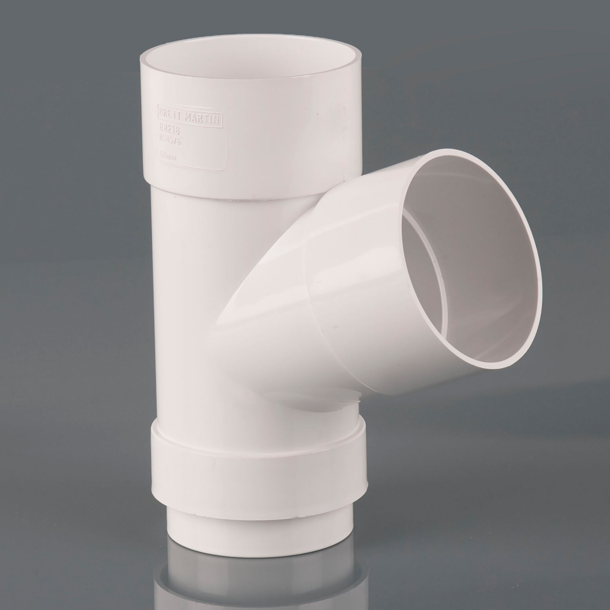 Brett Martin Round Downpipe Branch 112.5° Arctic White 68mm - BR218A