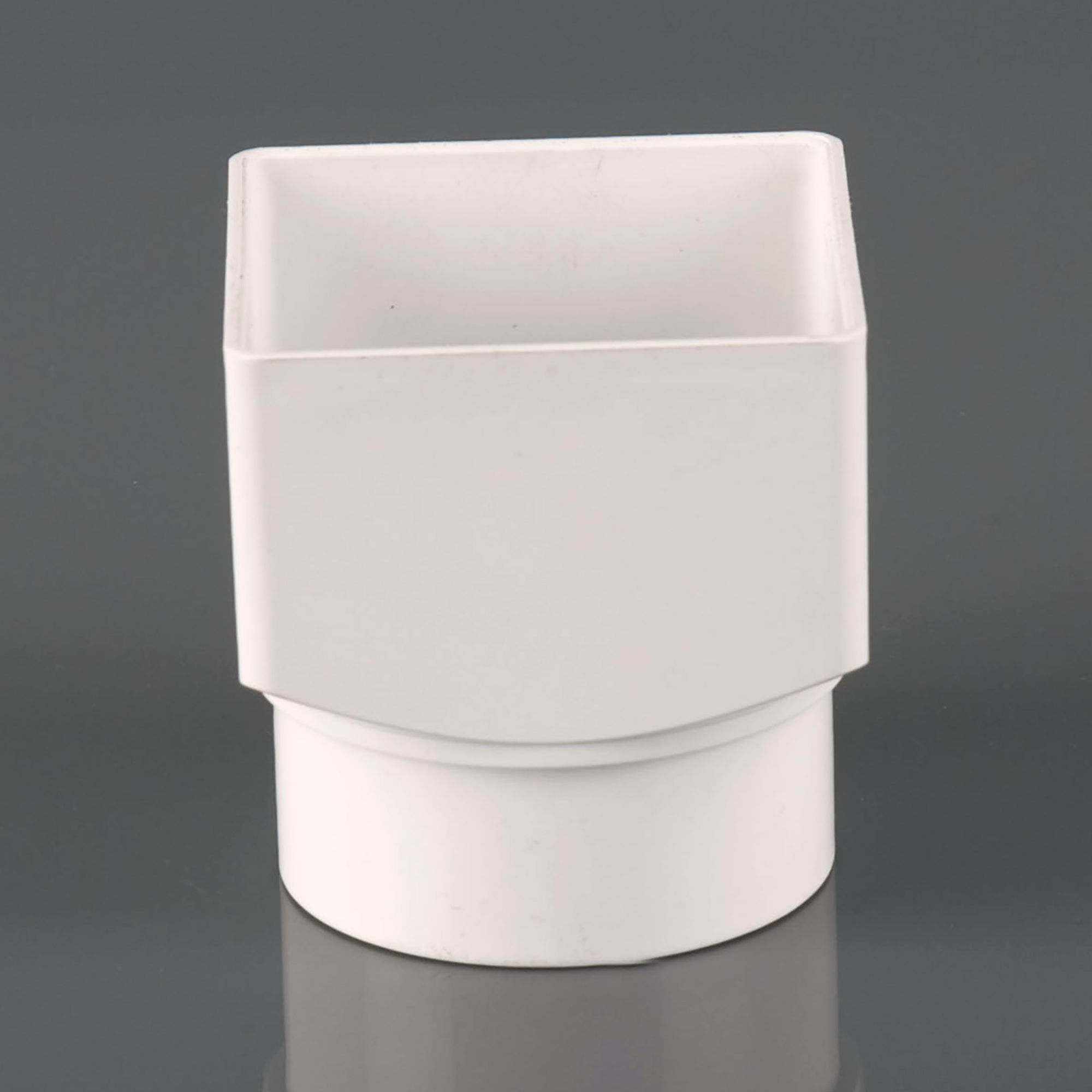Brett Martin Square to Round Downpipe Adaptor Arctic White 65-68mm - BR517A