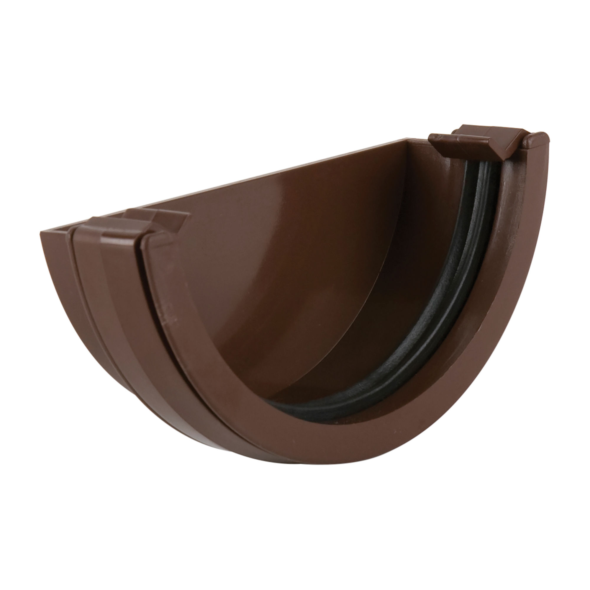 Brett Martin Roundstyle Gutter External Stopend Brown 112mm - BR047BR