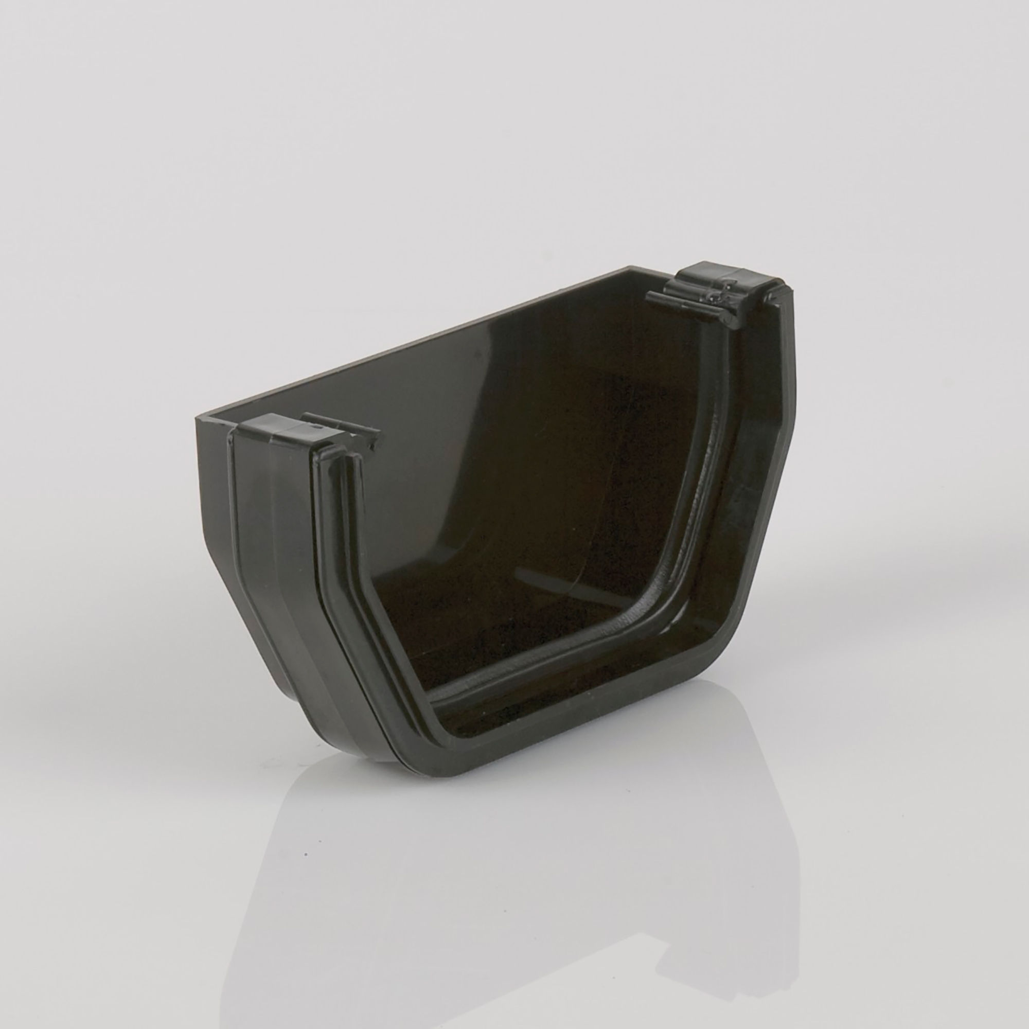 Brett Martin Square Gutter External Stopend Black 114mm - BR057B