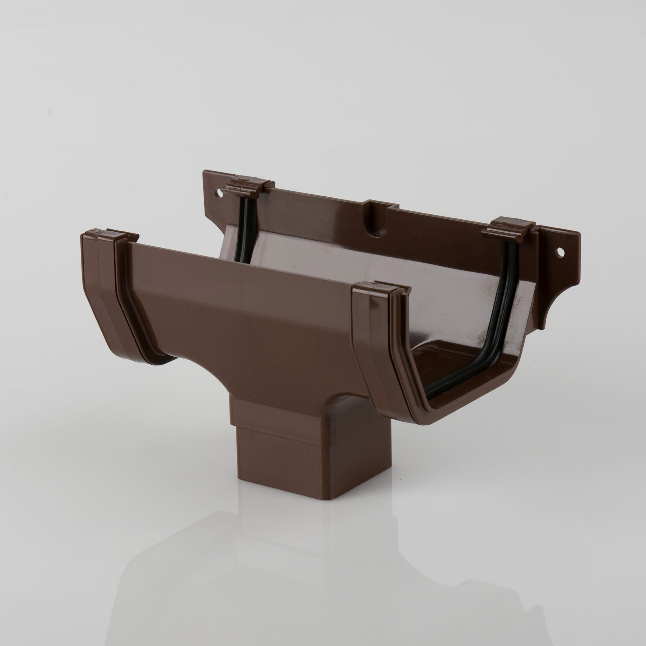 Brett Martin Square Gutter Running Outlet Brown 114mm - BR055BR