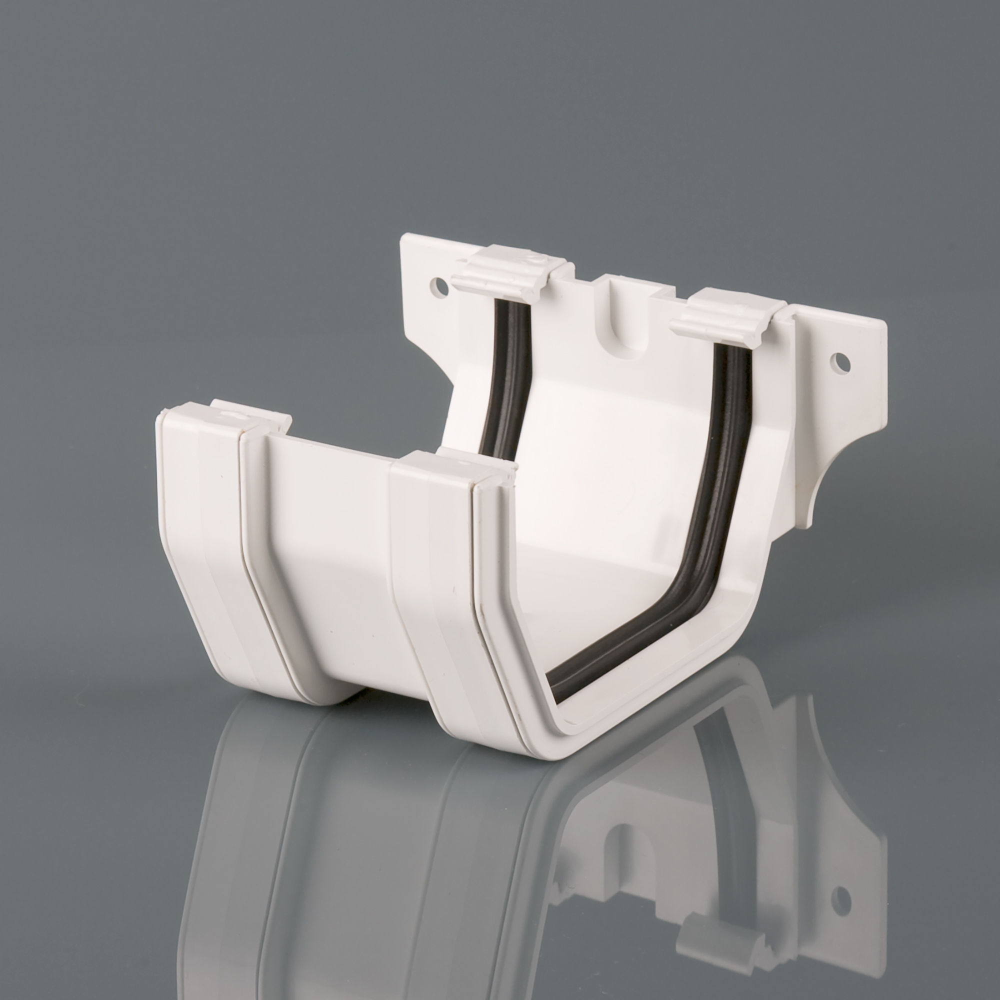 Brett Martin Square Gutter Union Bracket Arctic White 114mm - BR054A