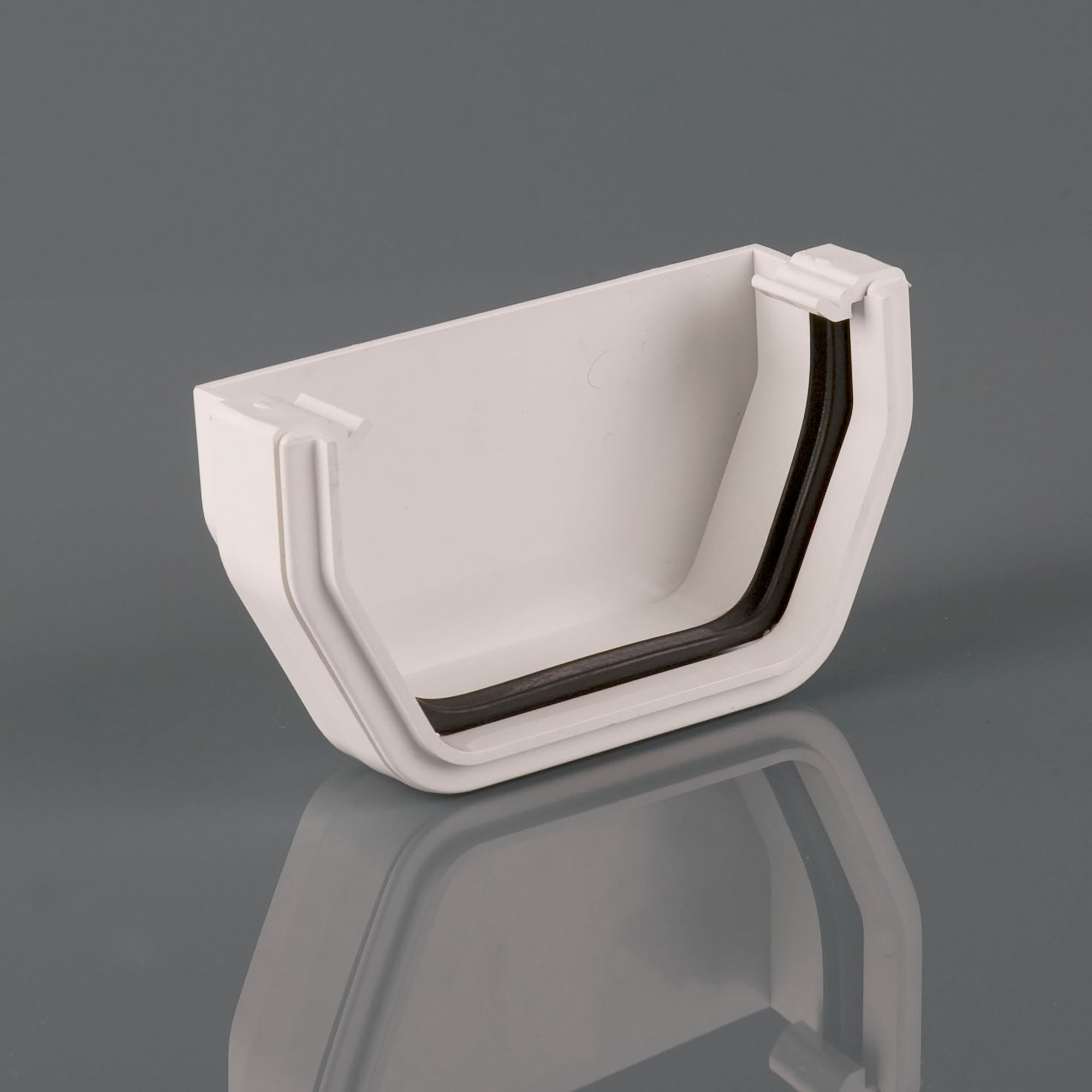 Brett Martin Square Gutter External Stopend Arctic White 114mm - BR057A