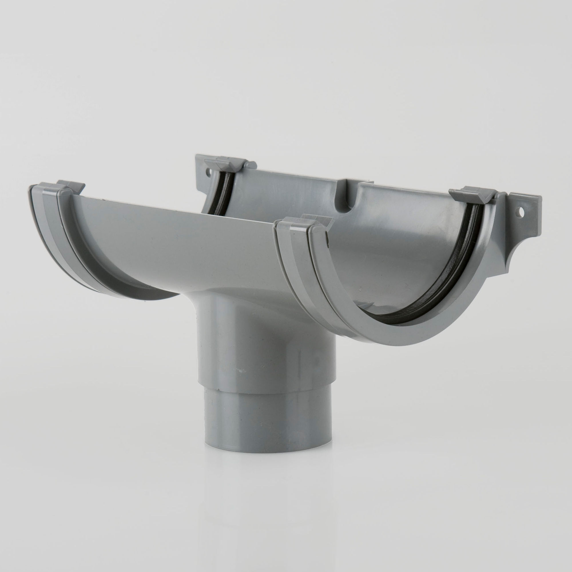 Brett Martin Roundstyle Gutter Running Outlet Grey 112mm - BR045G