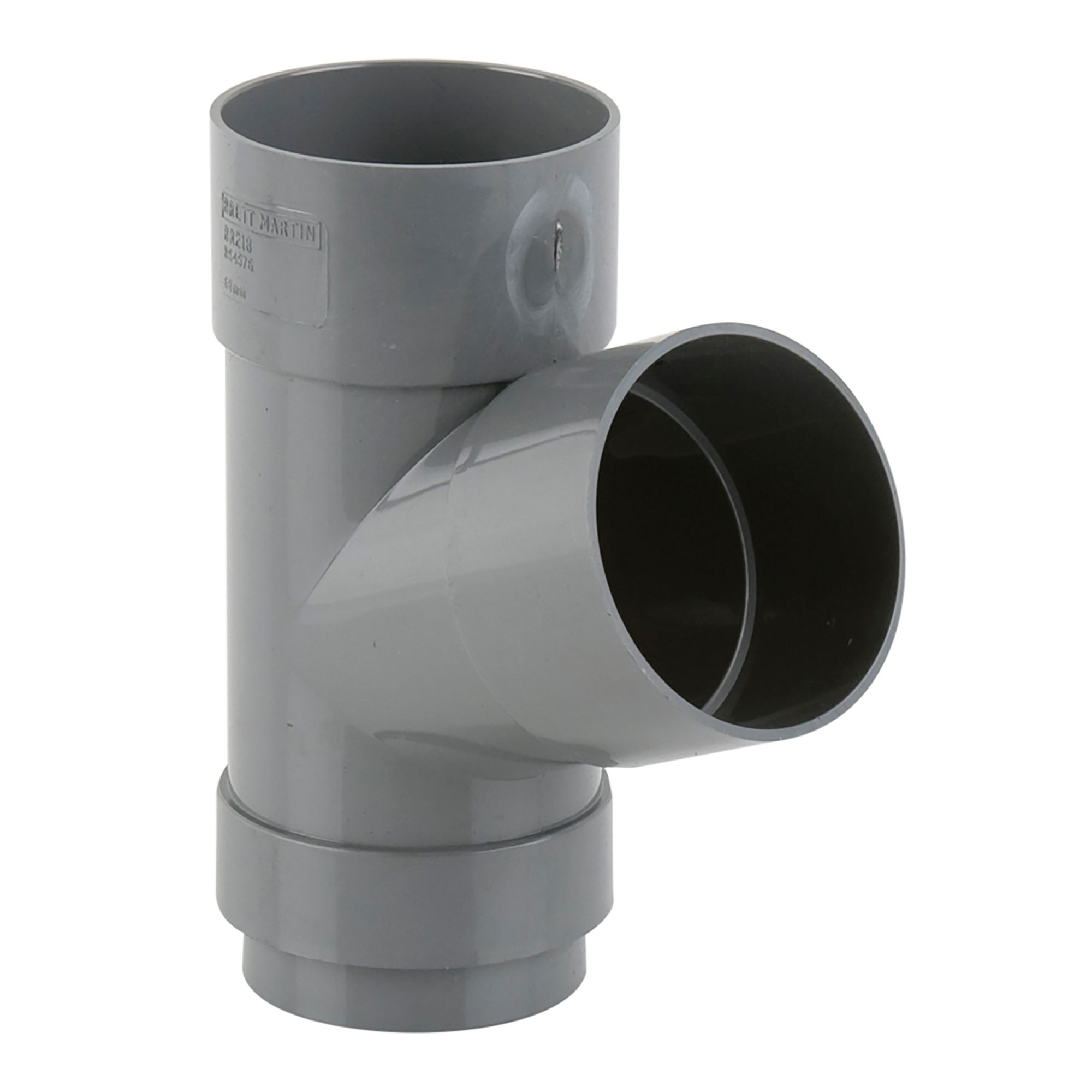 Brett Martin Round Downpipe Branch 112.5° Grey 68mm - BR218G