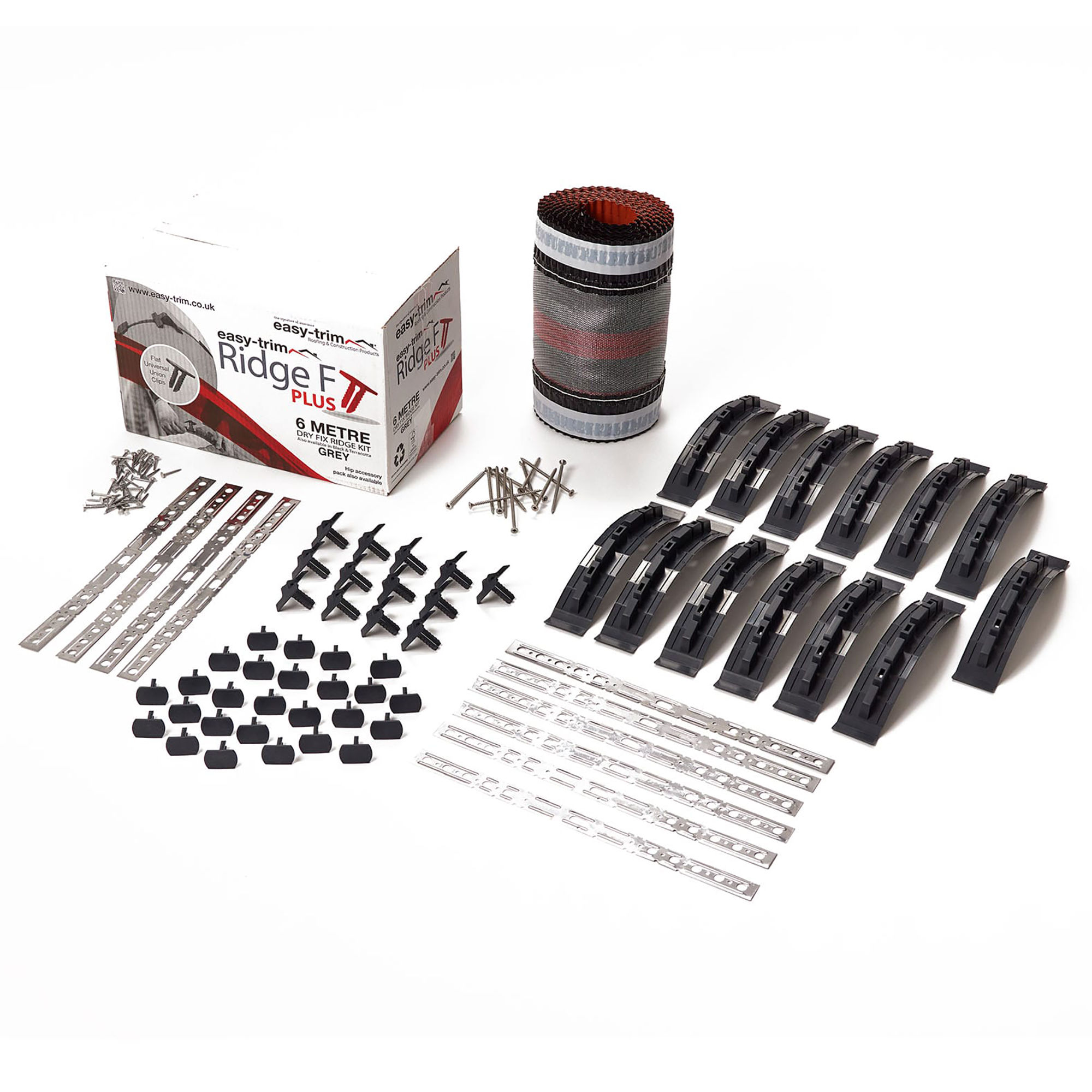 Easyridge F Plus Dry Fix Ridge Kit Grey 6m