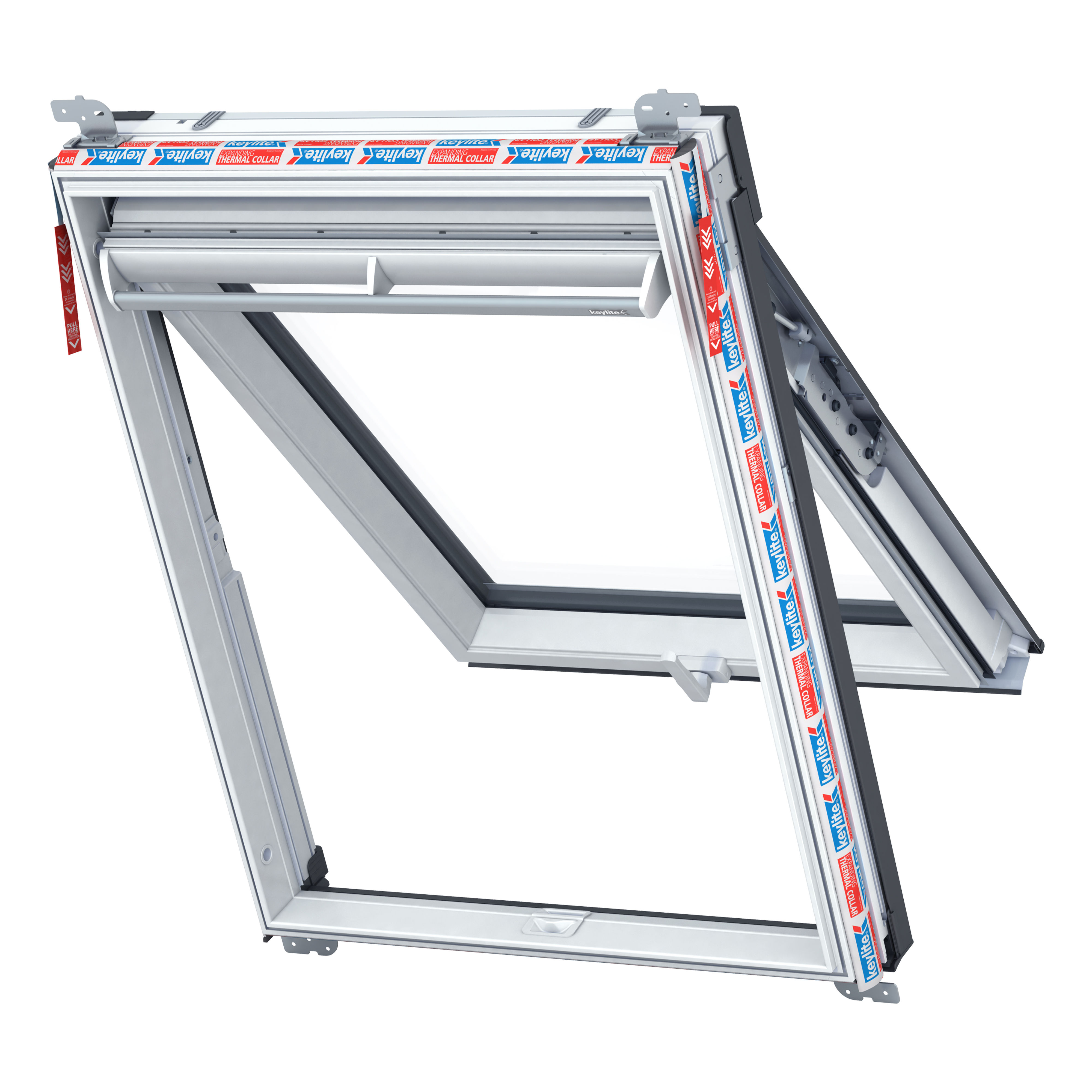 Keylite Top Hung/Fire Escape Hi-Therm Roof Window White PVC - PFE HT