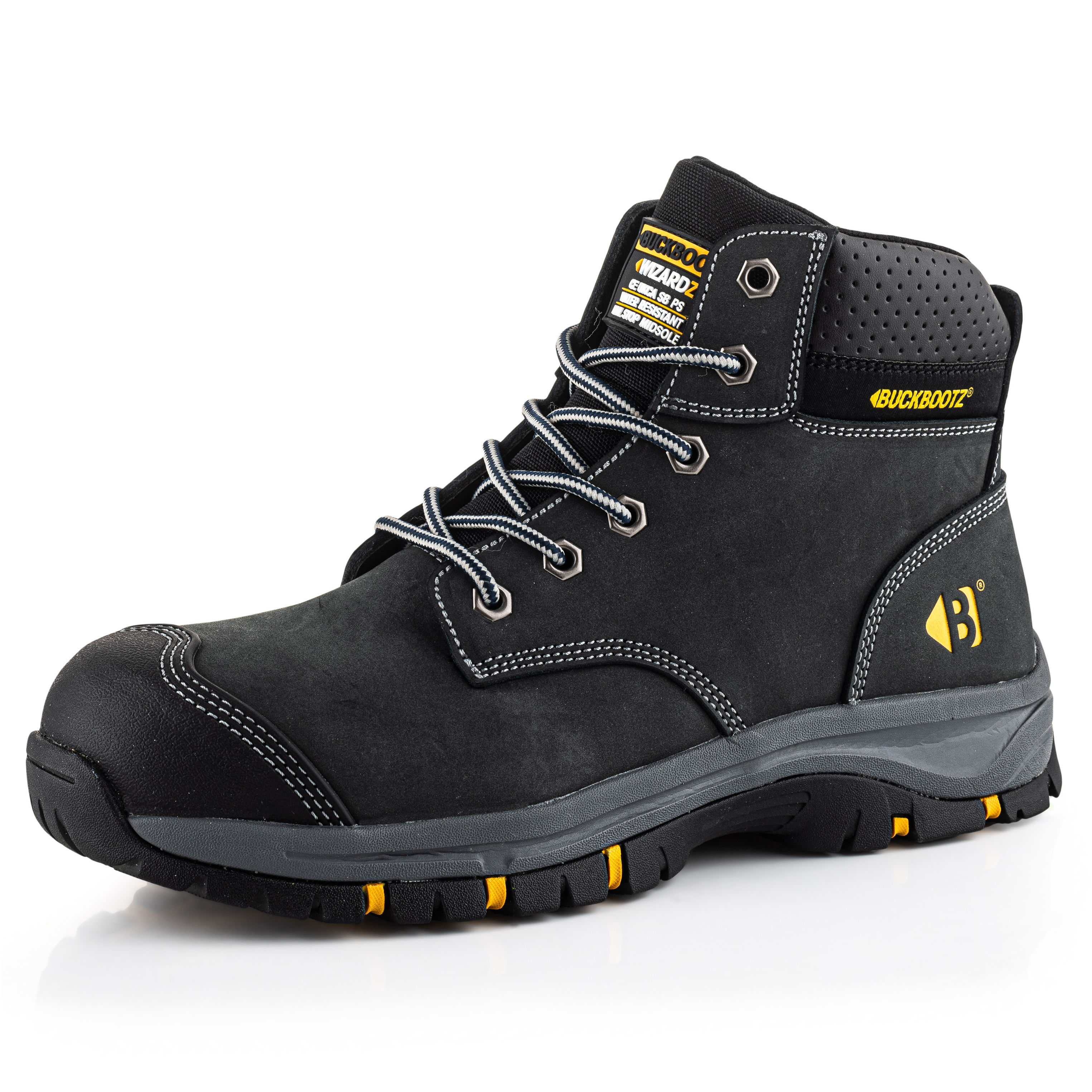 Buckler Buckbootz Wizardz Nubuckz Safety Lace Boots Black