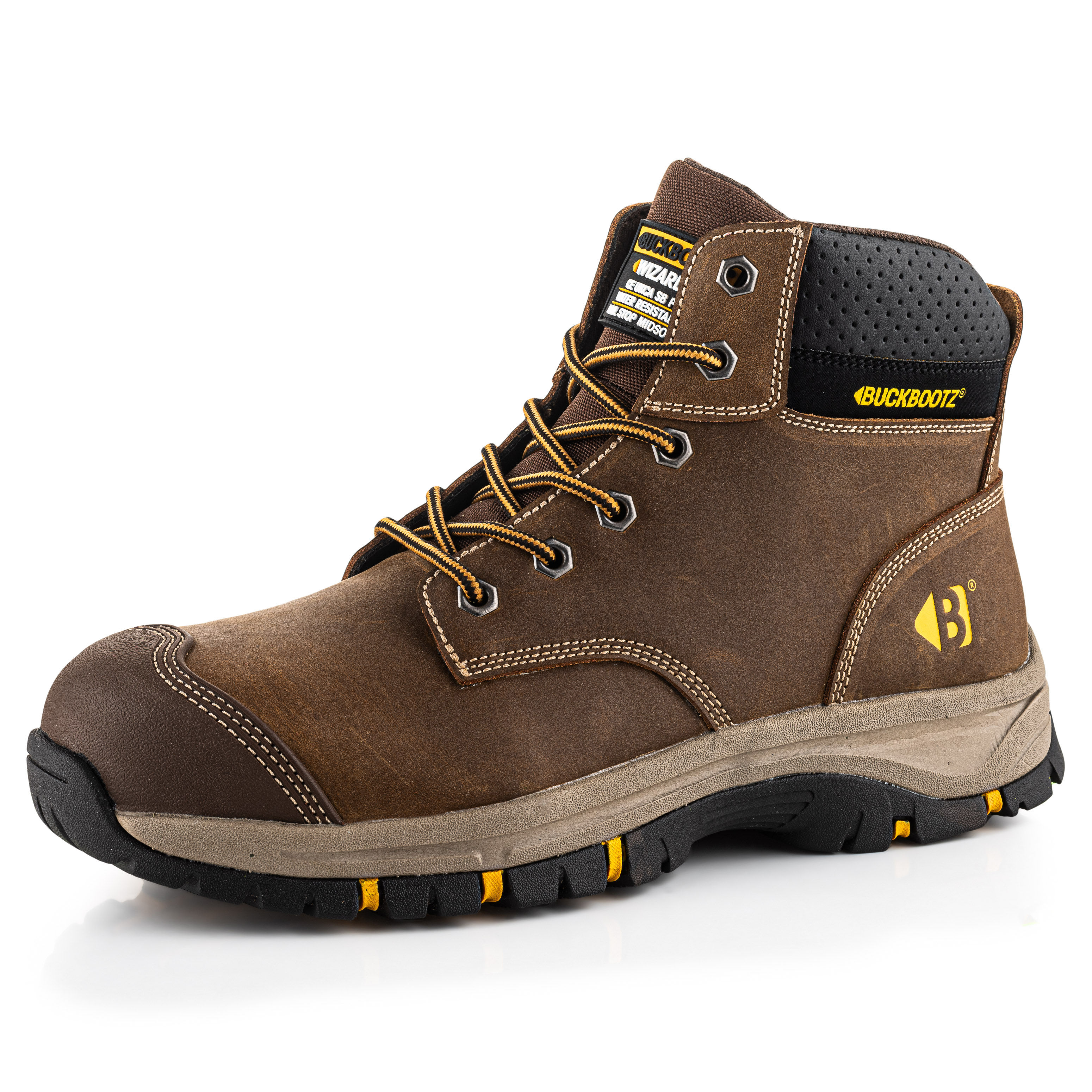 Buckler Buckbootz Wizardz Nubuckz Safety Lace Boots Brown