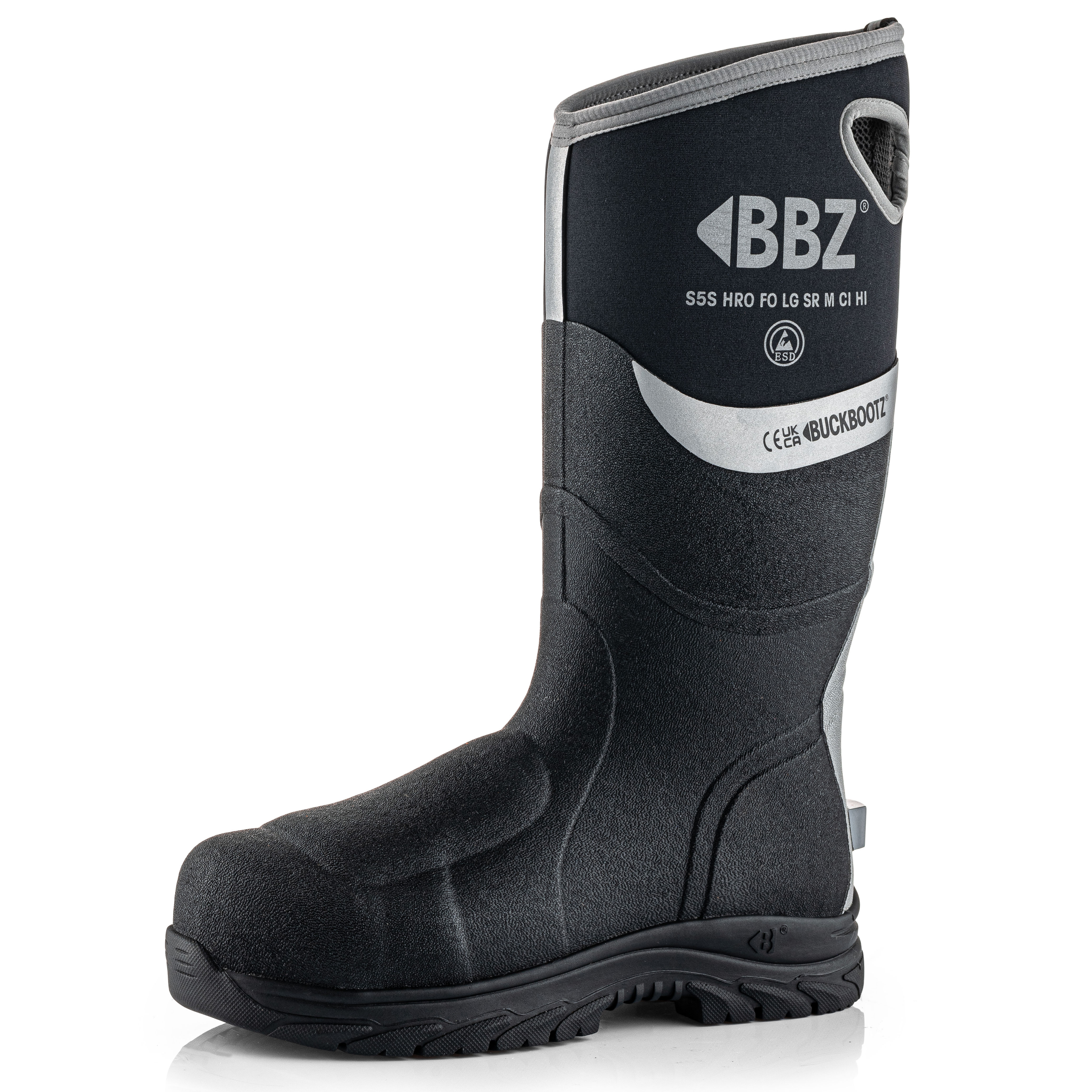 Buckler Buckbootz BBZ9000 S5S Wellington Safety Boots Black