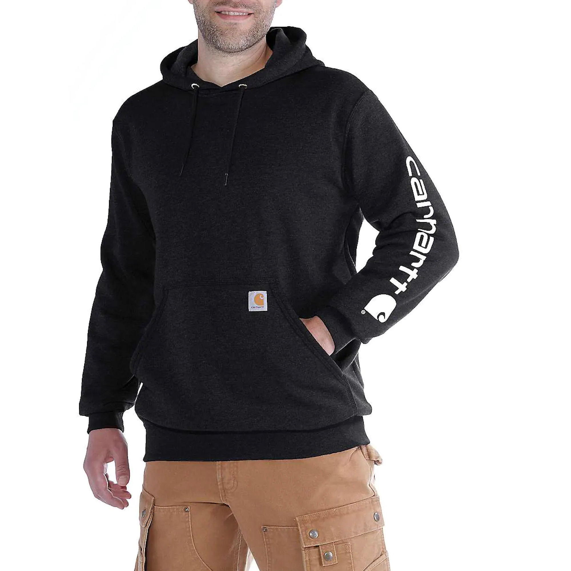 Carhartt Sleeve Logo Hooded Sweatshirt Black