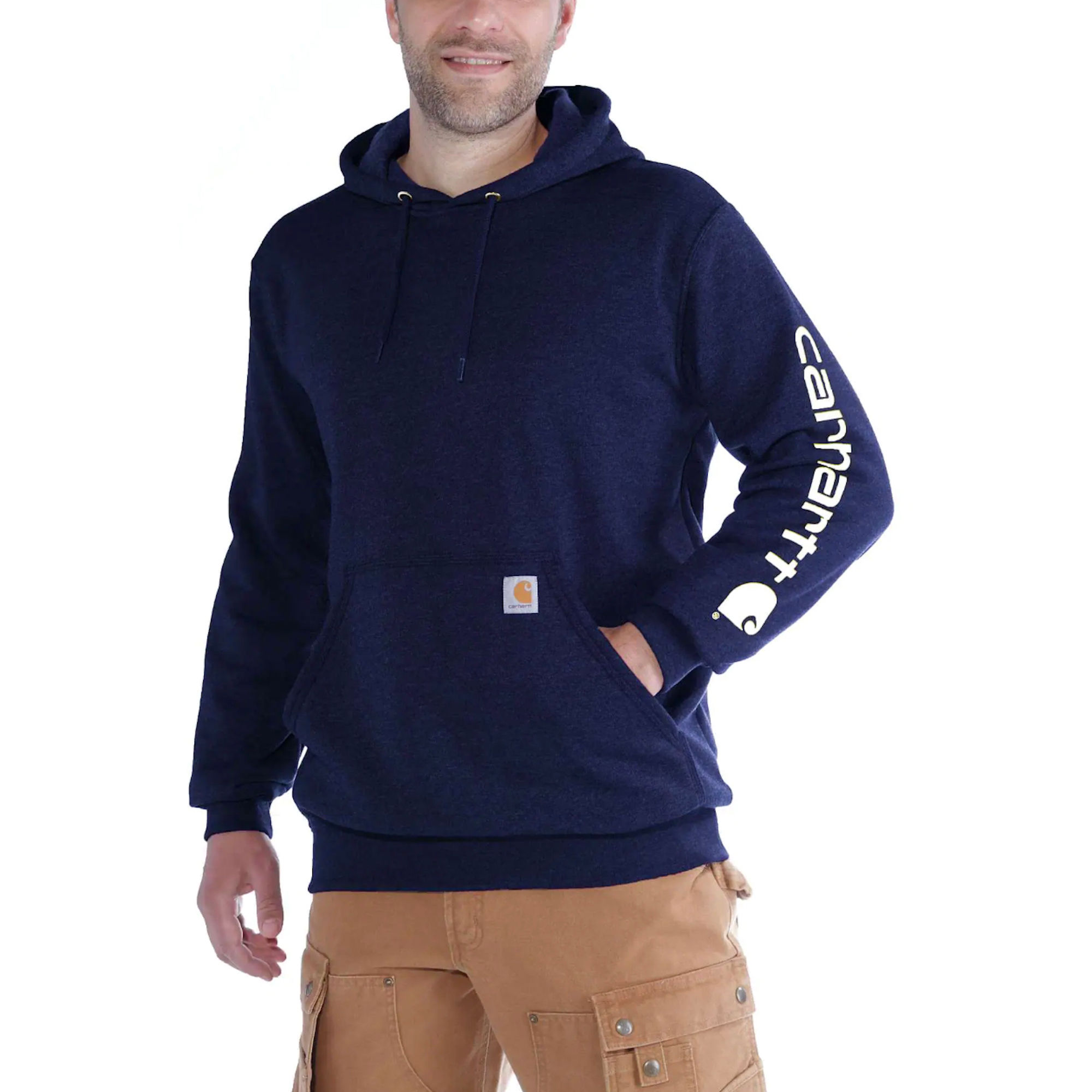 Carhartt Sleeve Logo Hooded Sweatshirt Navy