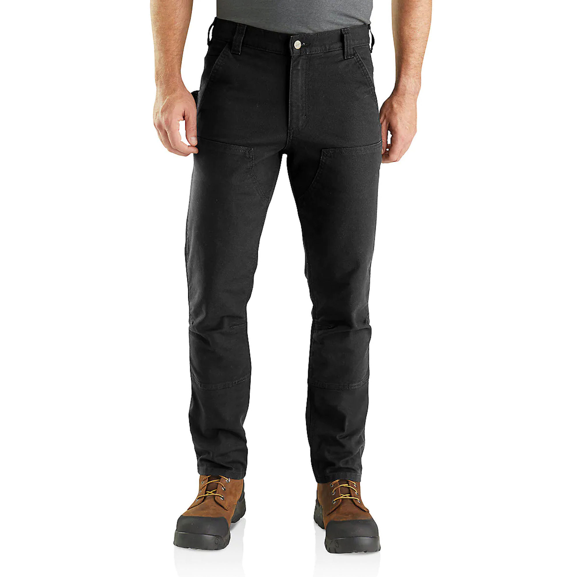 Carhartt Straight Fit Stretch Duck Double Front Work Trousers Black