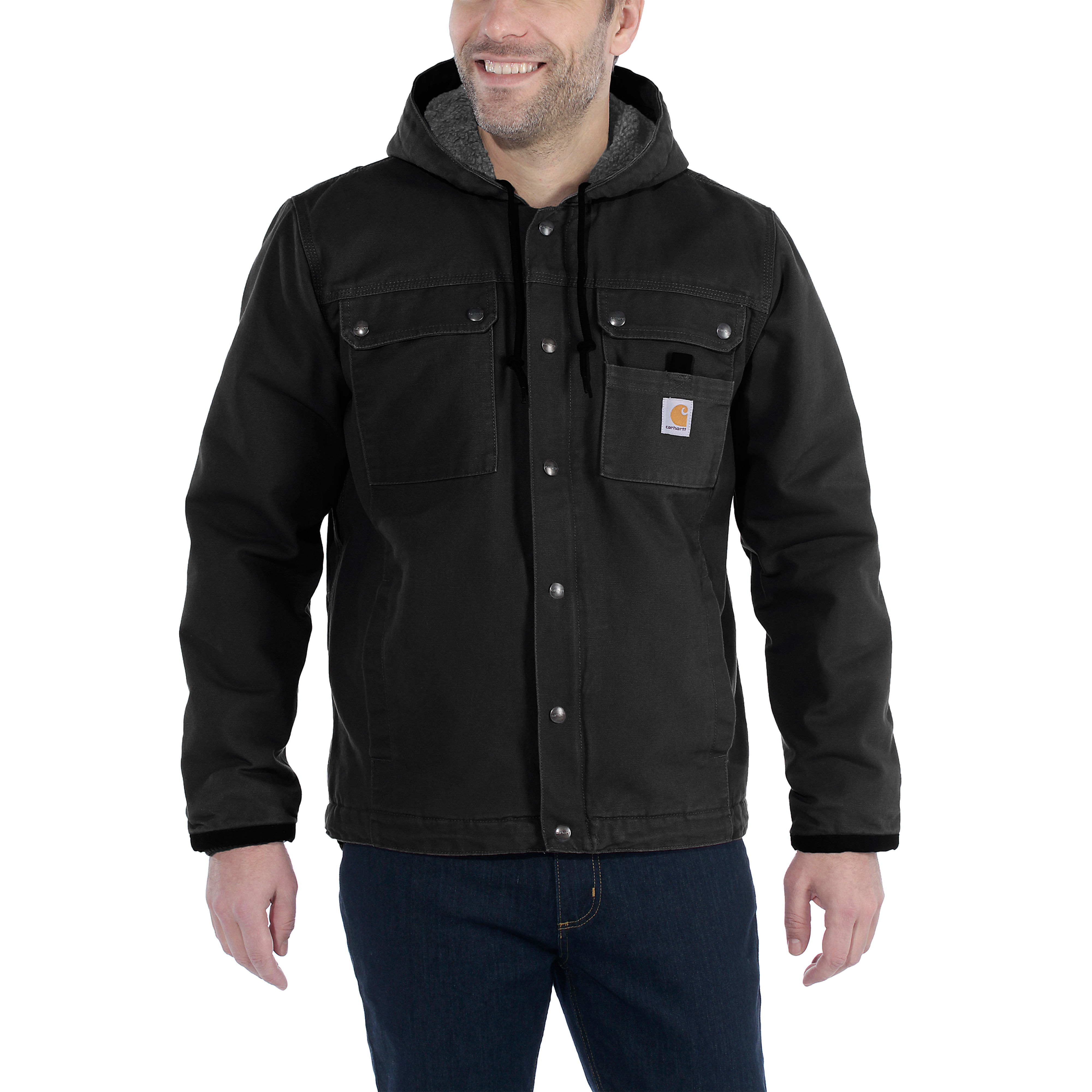 Carhartt Bartlett Relaxed Fit Sherpa Lined Utility Jacket Black