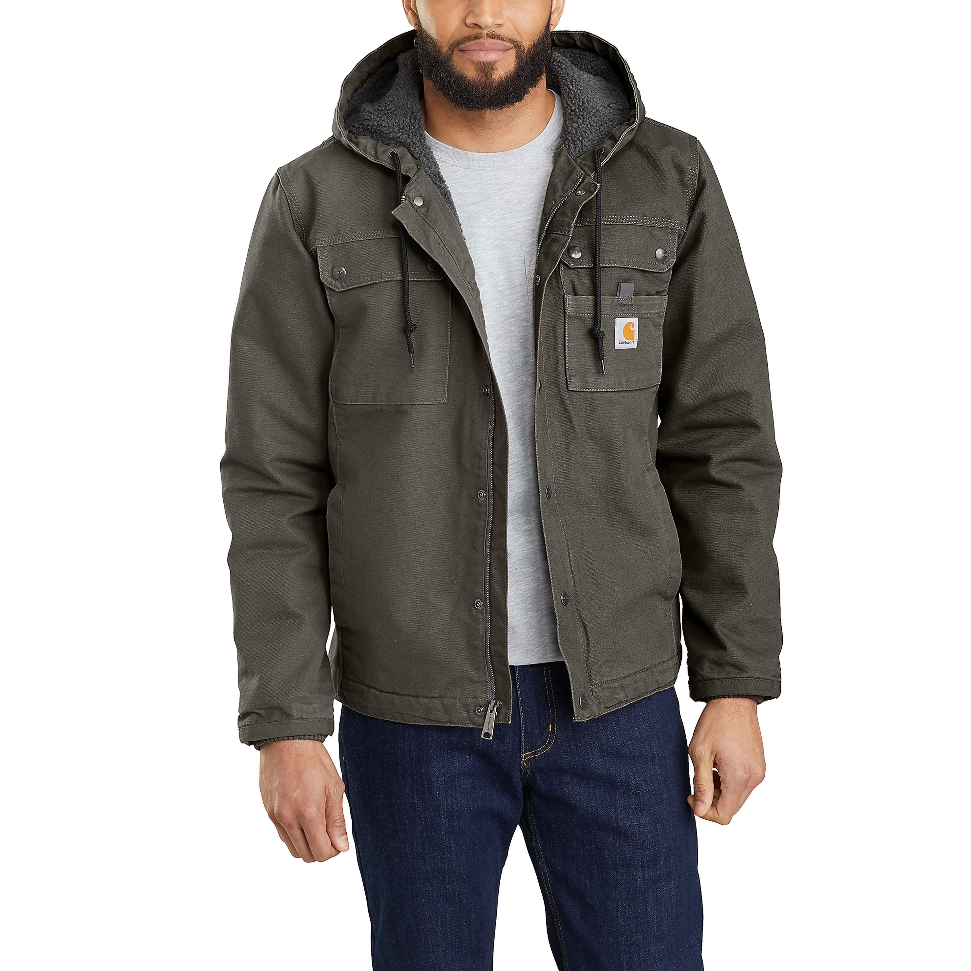 Carhartt Bartlett Relaxed Fit Sherpa-Lined Utility Jacket Moss
