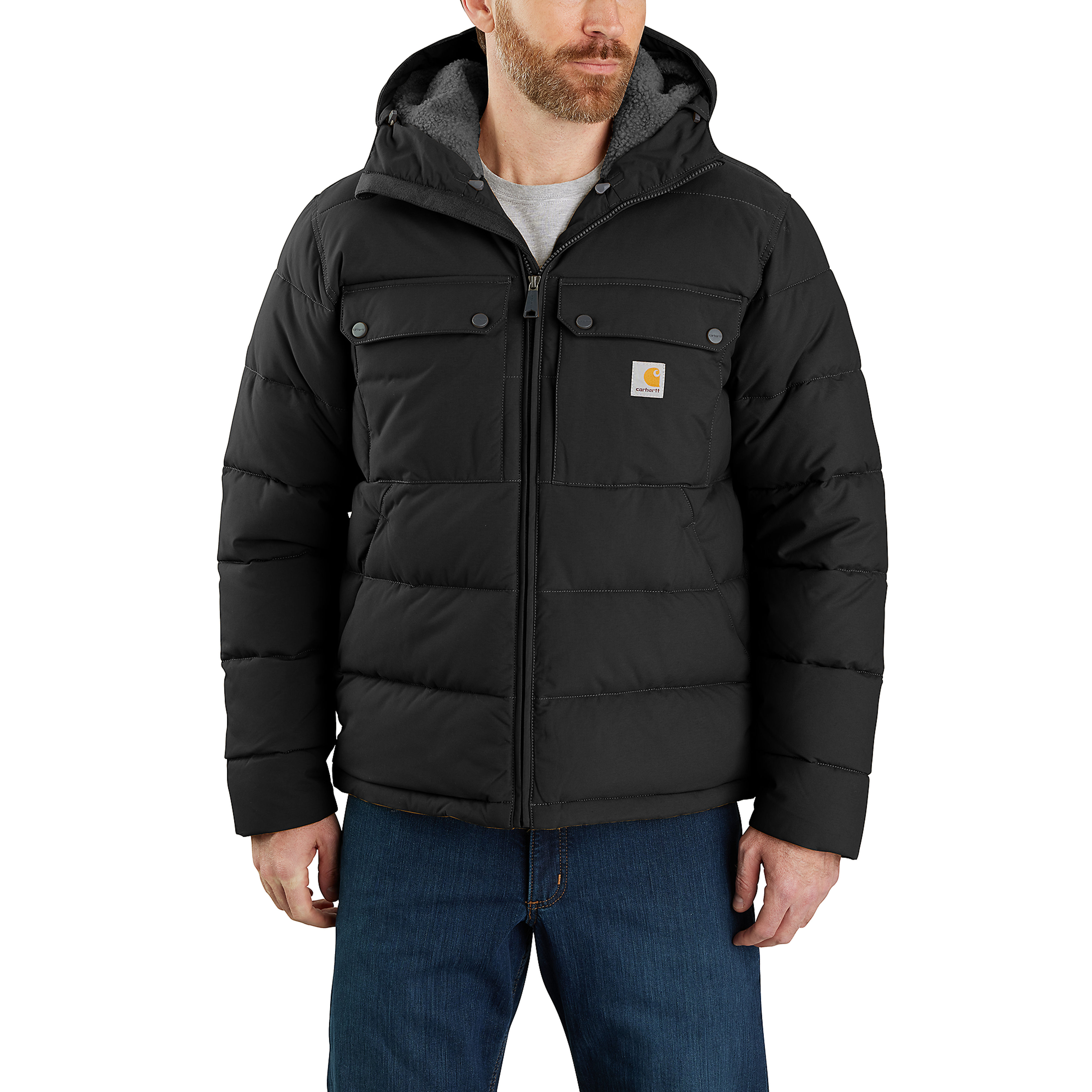 Black insulated coat best sale