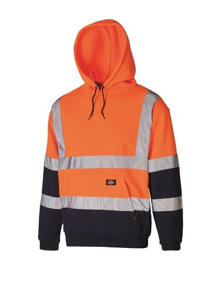 Dickies High Visibility Two Tone Hoodie SA22095 Orange Navy Medium