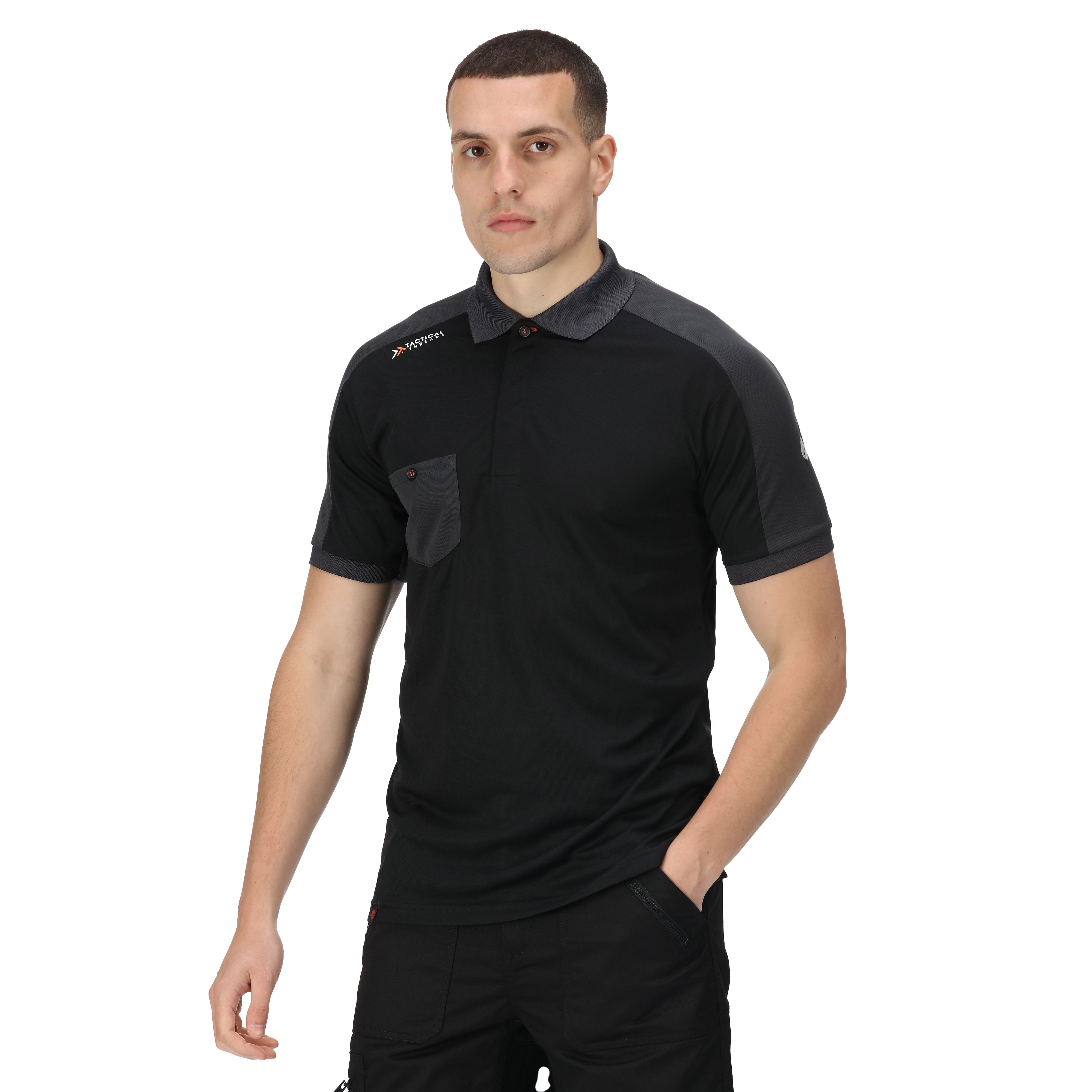 Regatta Offensive Moisture Wicking Polo Shirt Black