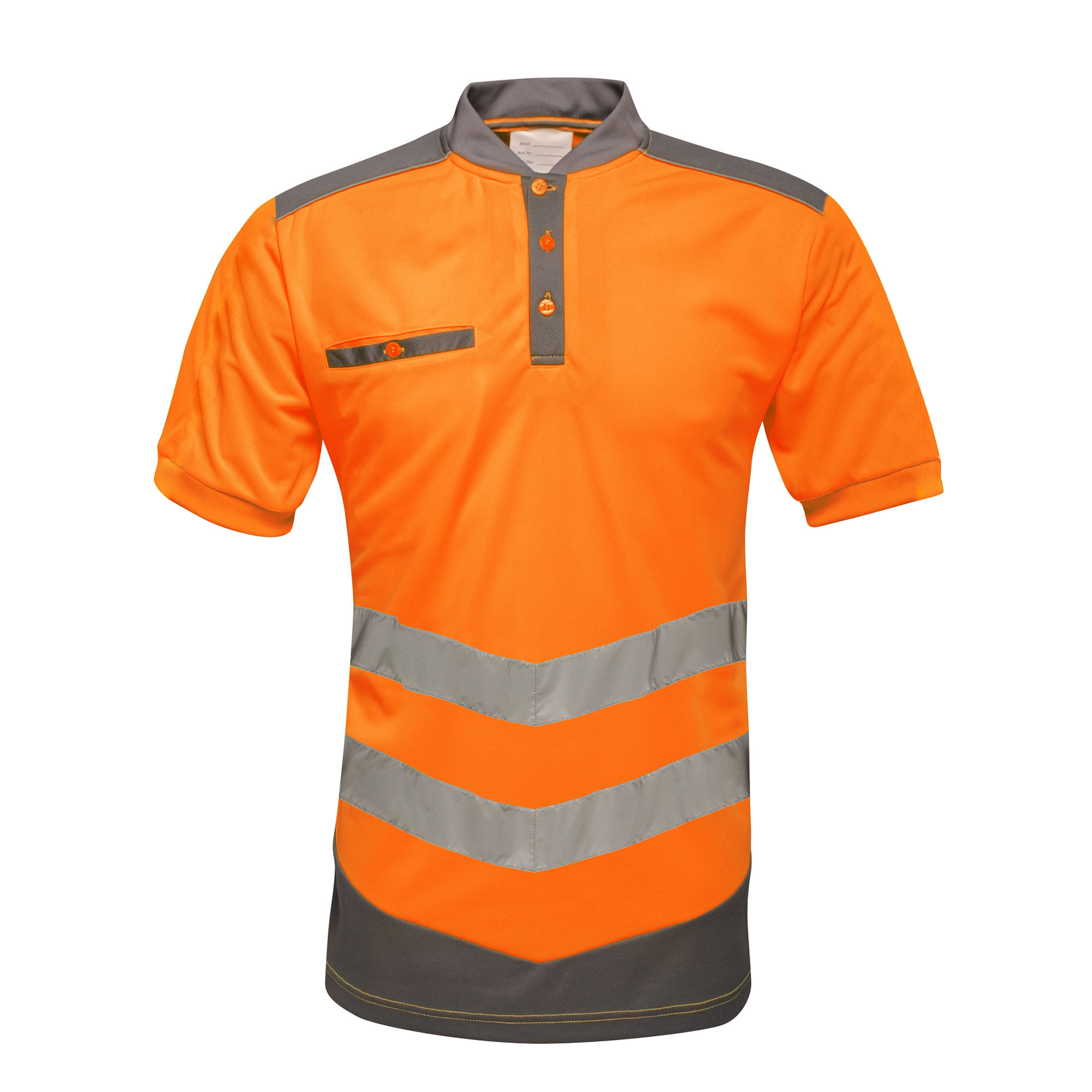 Regatta Tactical Hi-Vis Reflective Polo Shirt Orange/Grey